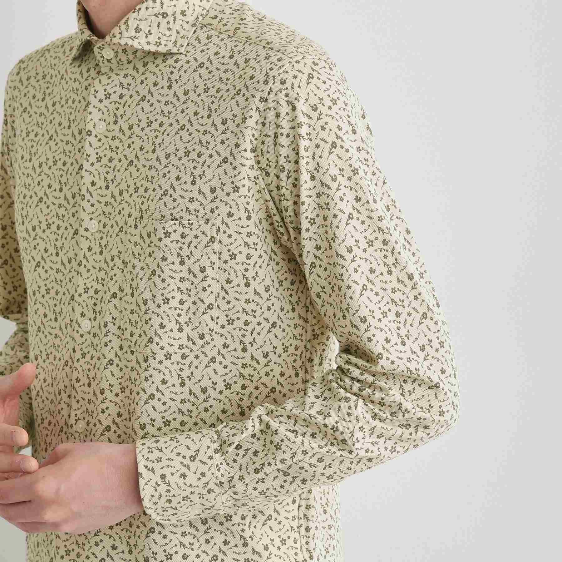 タケオキクチ TAKEO KIKUCHI クールマックス 鹿の子 プリント シャツ （ホワイト(001)） ホワイト(001)