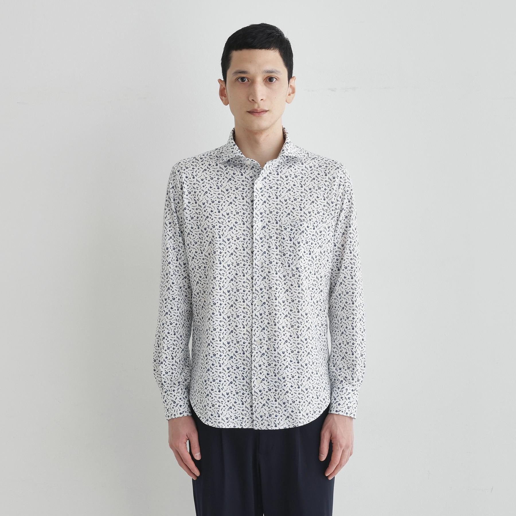 タケオキクチ TAKEO KIKUCHI クールマックス 鹿の子 プリント シャツ （ホワイト(001)） ホワイト(001)