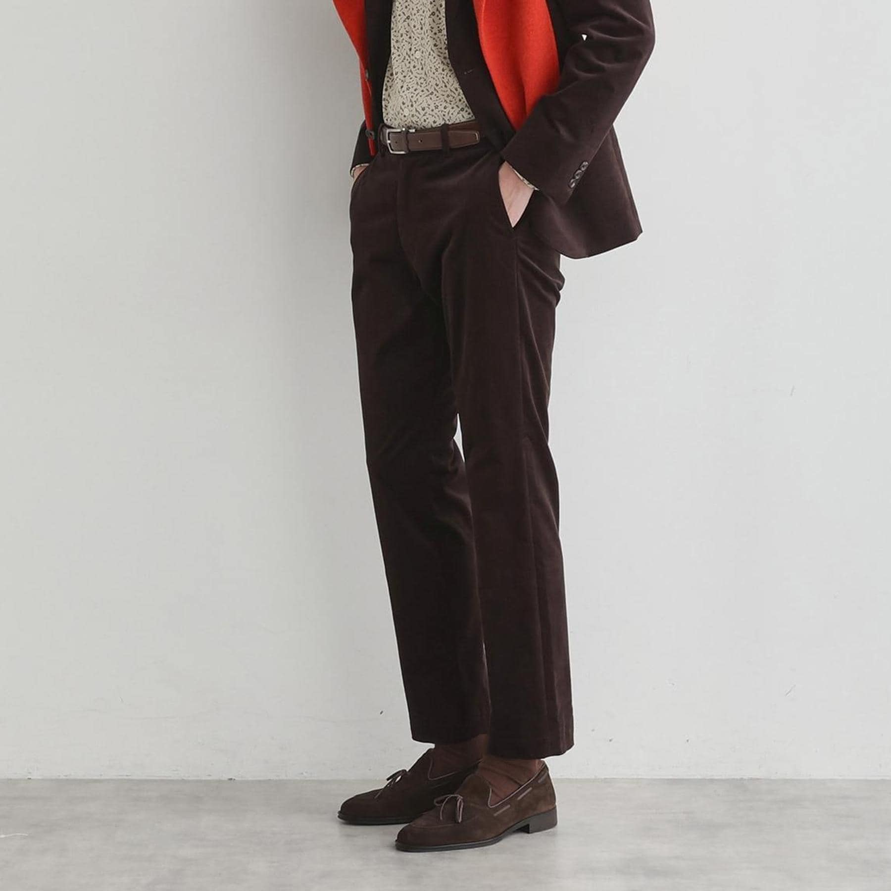 タケオキクチ TAKEO KIKUCHI サイドゴアストレッチコーデュロイパンツ （ブラウン(044)） ブラウン(044)