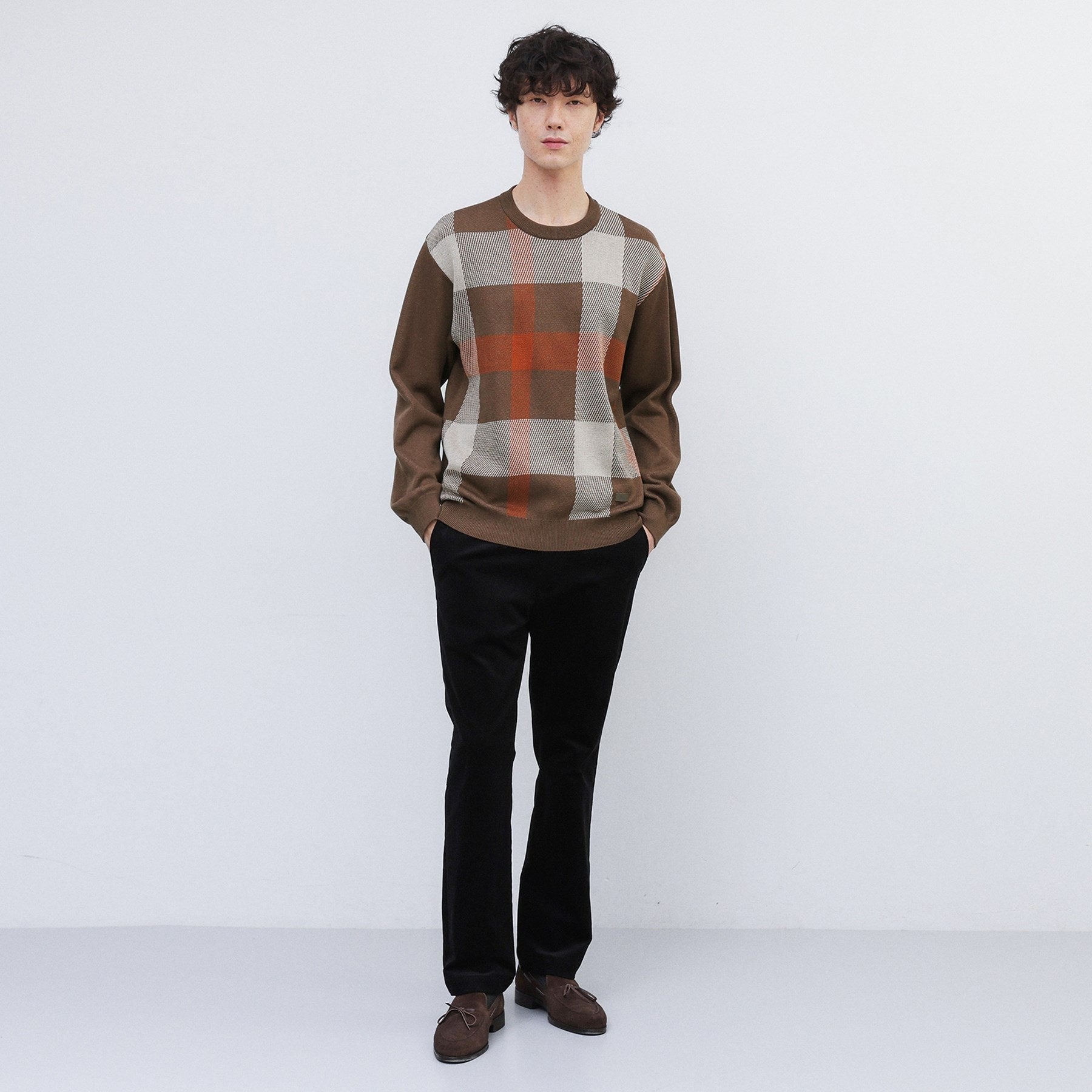 タケオキクチ TAKEO KIKUCHI ダブル ジャカード ニット （モカブラウン(242)） モカブラウン(242)