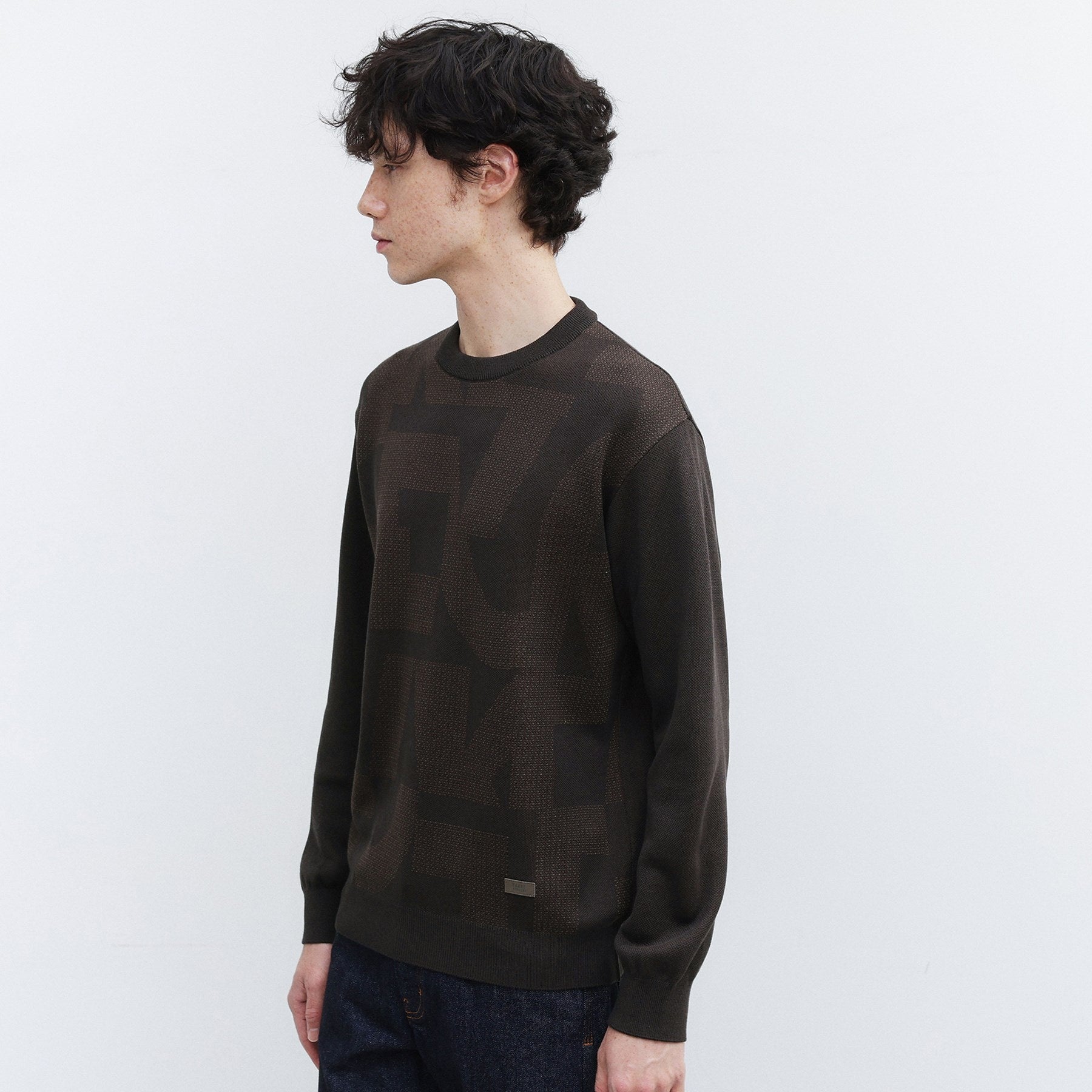 タケオキクチ TAKEO KIKUCHI ダブル ジャカード ニット （モカブラウン(242)） モカブラウン(242)