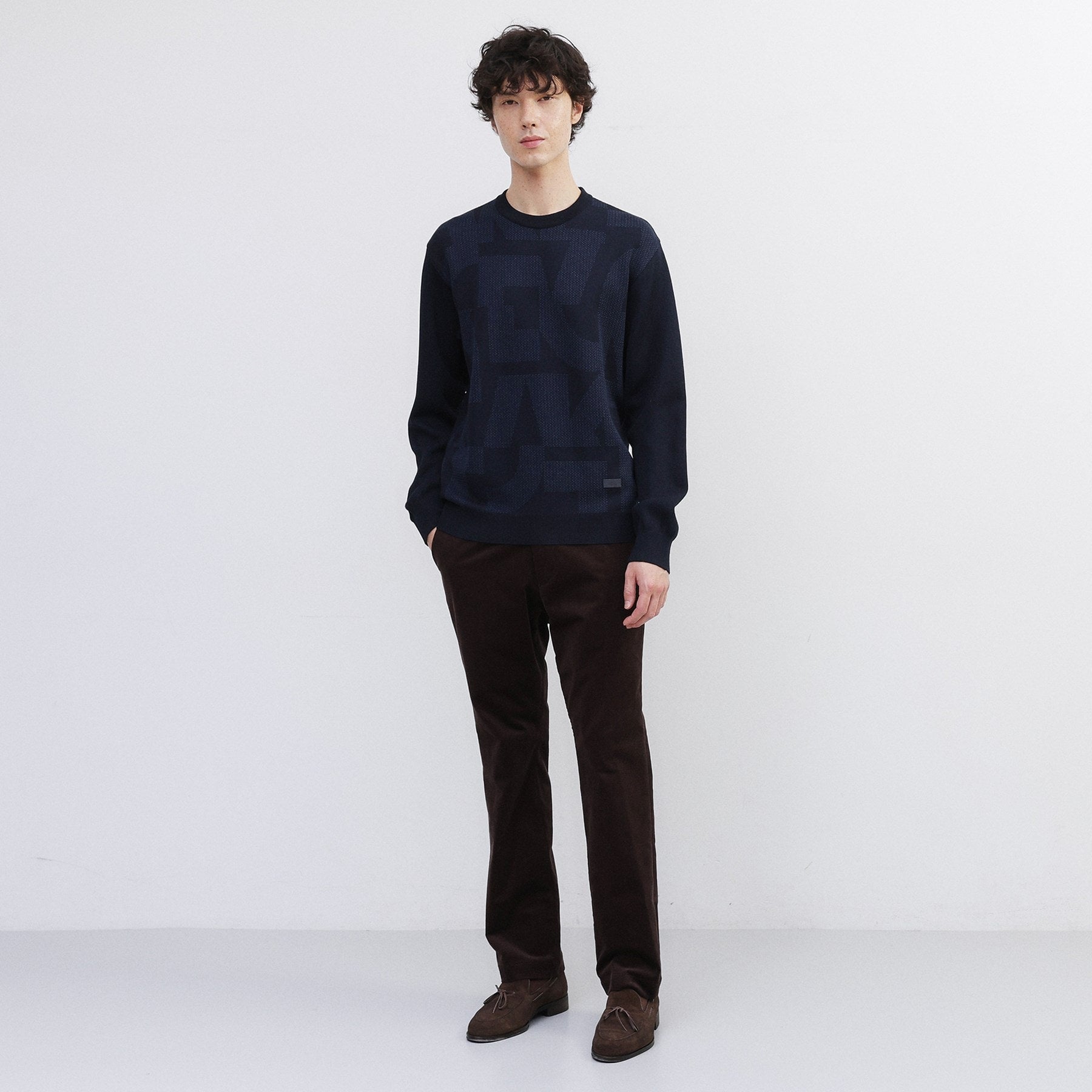 タケオキクチ TAKEO KIKUCHI ダブル ジャカード ニット （モカブラウン(242)） モカブラウン(242)