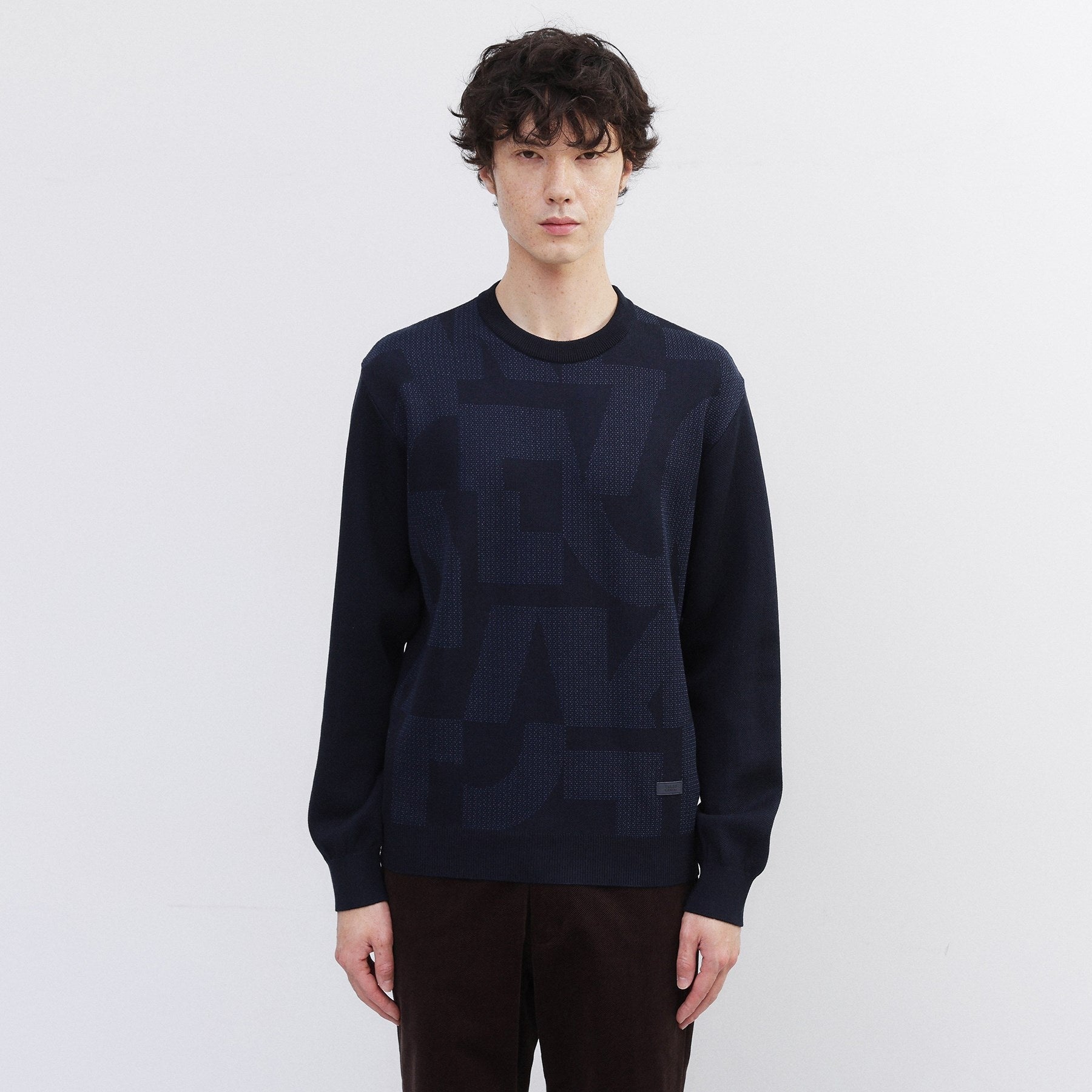 タケオキクチ TAKEO KIKUCHI ダブル ジャカード ニット （ネイビー(494)） ネイビー(494)