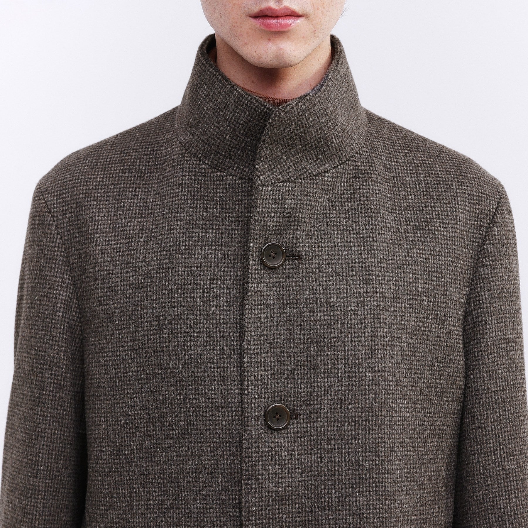 タケオキクチ TAKEO KIKUCHI カシミヤブレンド ビーバー調ピンヘッドスタンドカラーコート （チャコールグレー(514)） チャコールグレー(514)