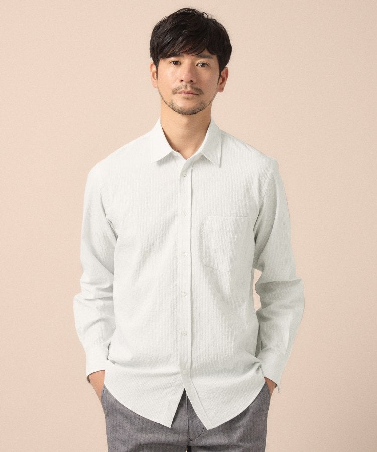 タケオキクチ TAKEO KIKUCHI 播州 ドビーストライプ フラワーシャツ （グリーン(324)） グリーン(324)