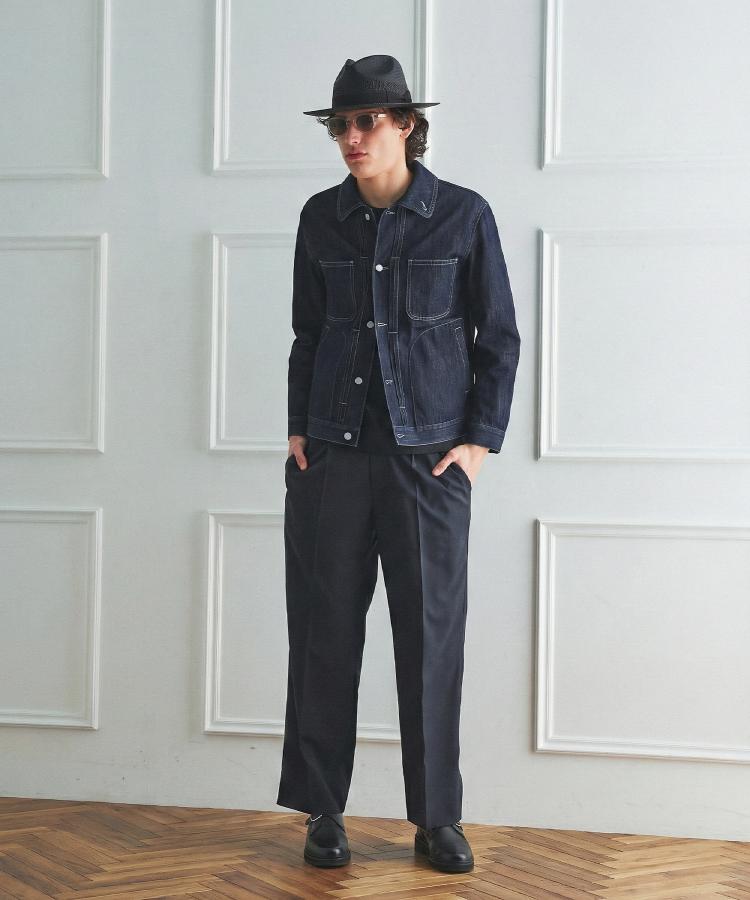 タケオキクチ TAKEO KIKUCHI ◆【BOWLER HAT LABEL】TWギャバジン ワイドイージースラックス （ネイビー(094)） ネイビー(094)