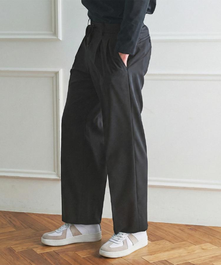 タケオキクチ TAKEO KIKUCHI ◆【BOWLER HAT LABEL】TWギャバジン ワイドイージースラックス （ネイビー(094)） ネイビー(094)