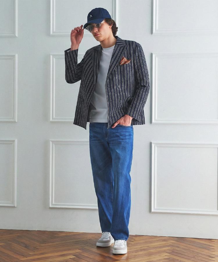 タケオキクチ TAKEO KIKUCHI ◆【BOWLER HAT LABEL】サッカーストライプ Wジャケット （ブルー(393)） ブルー(393)