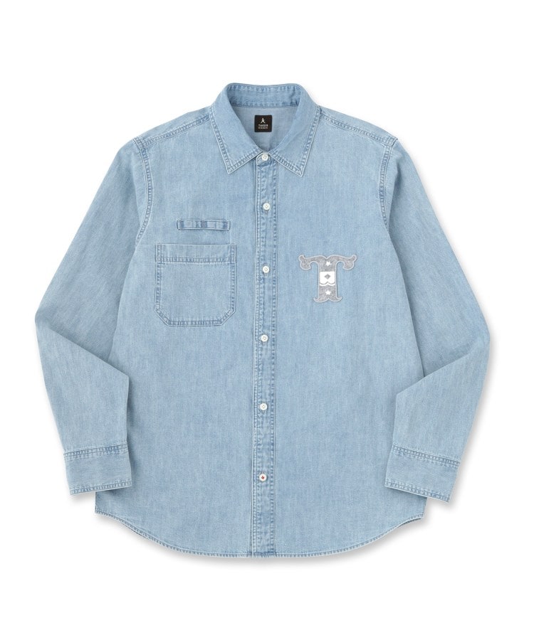 タケオキクチ TAKEO KIKUCHI ◆【BOWLER HAT LABEL】Tエンブレム デニムシャツ （ブルー(091)） ブルー(091)
