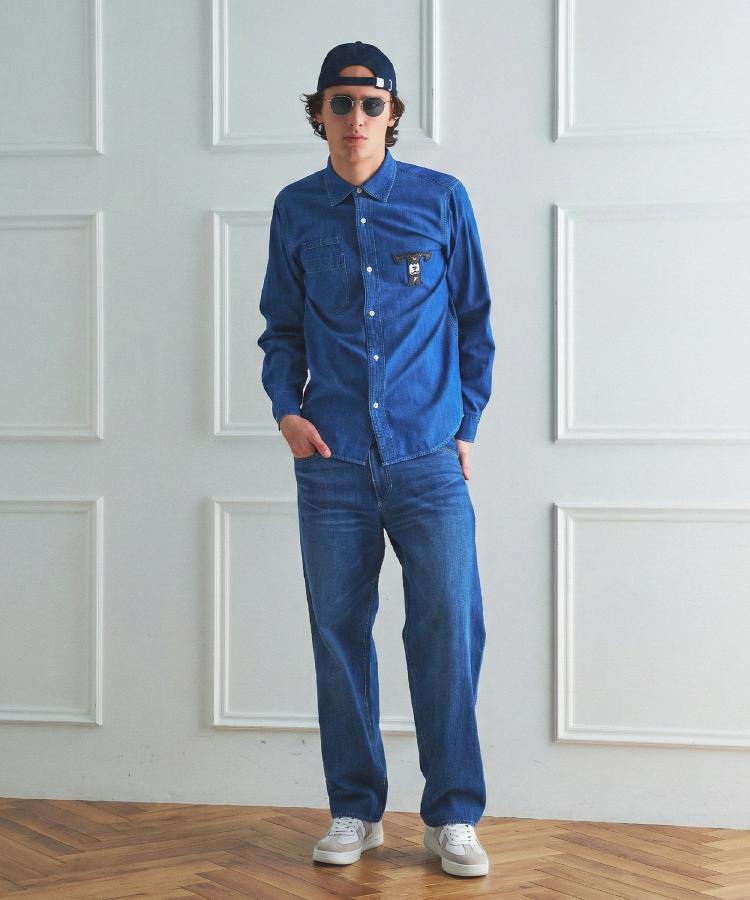 タケオキクチ TAKEO KIKUCHI ◆【BOWLER HAT LABEL】Tエンブレム デニムシャツ （ブルー(091)） ブルー(091)