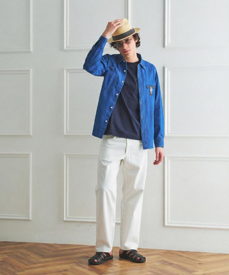 タケオキクチ TAKEO KIKUCHI ◆【BOWLER HAT LABEL】Tエンブレム デニムシャツ （ブルー(091)） ブルー(091)