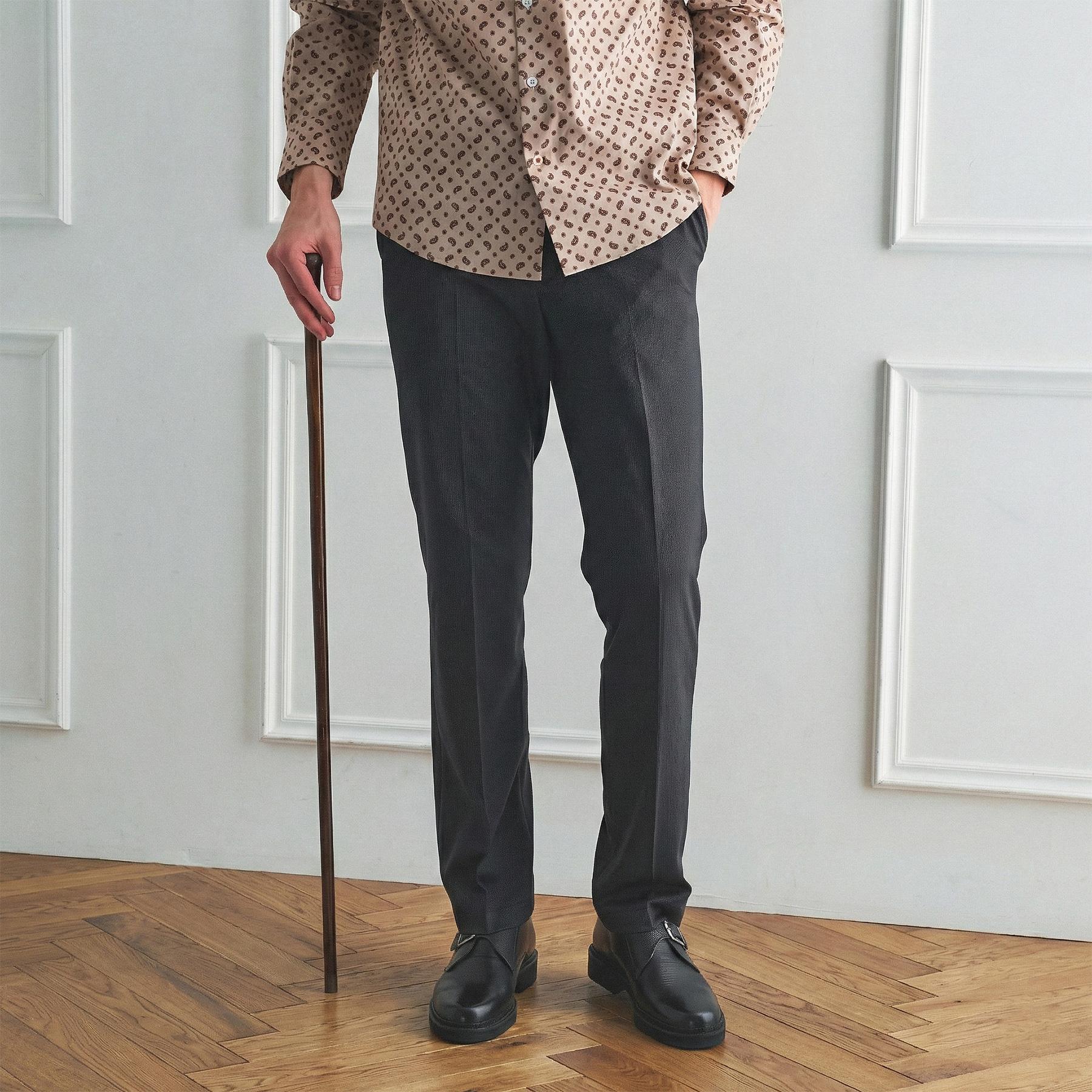 タケオキクチ TAKEO KIKUCHI 【BOWLER HAT LABEL】ピンヘッドジャージ スラックス （ブラック(019)） ブラック(019)