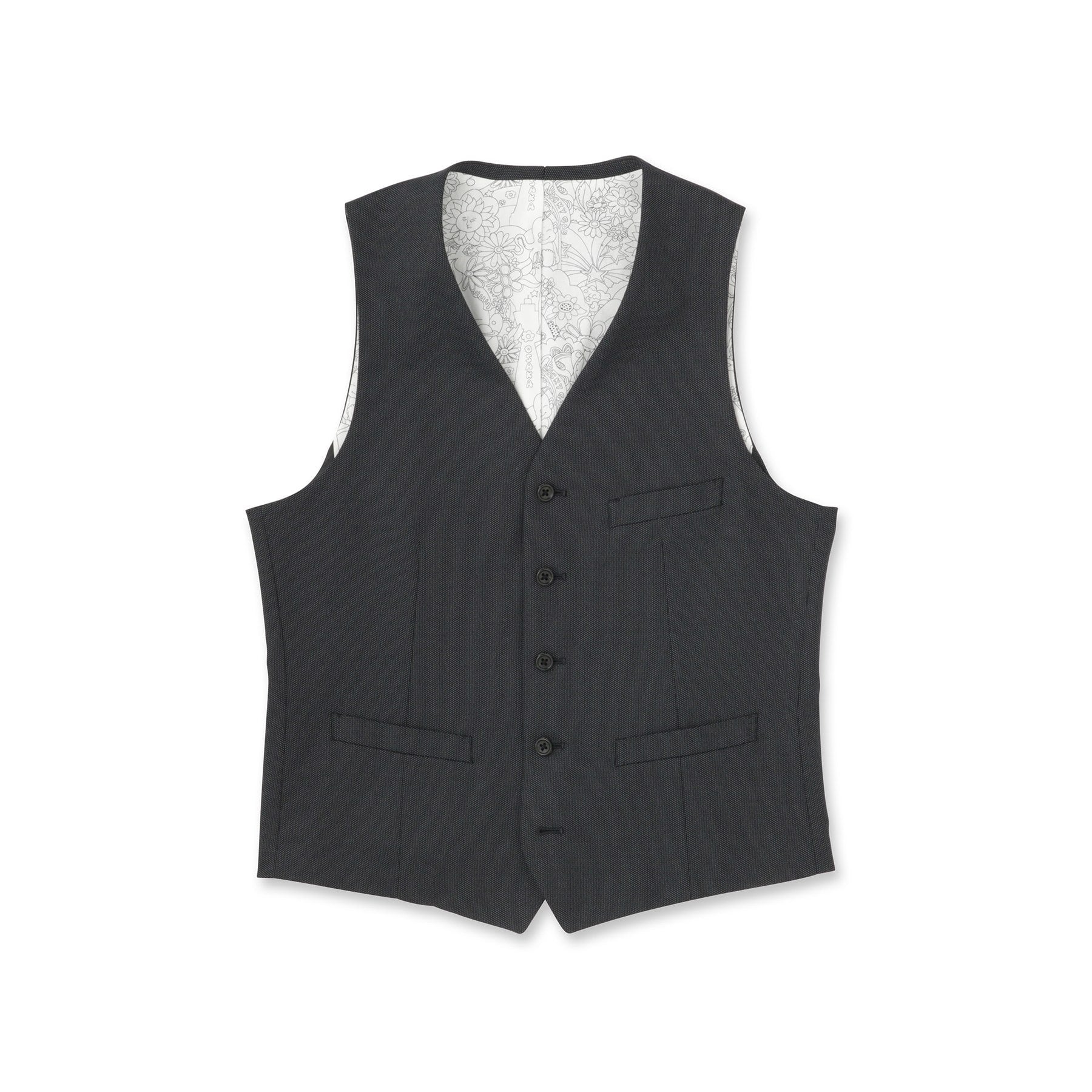 タケオキクチ TAKEO KIKUCHI 【BOWLER HAT LABEL】ピンヘッドジャージ べスト （ブラック(019)） ブラック(019)