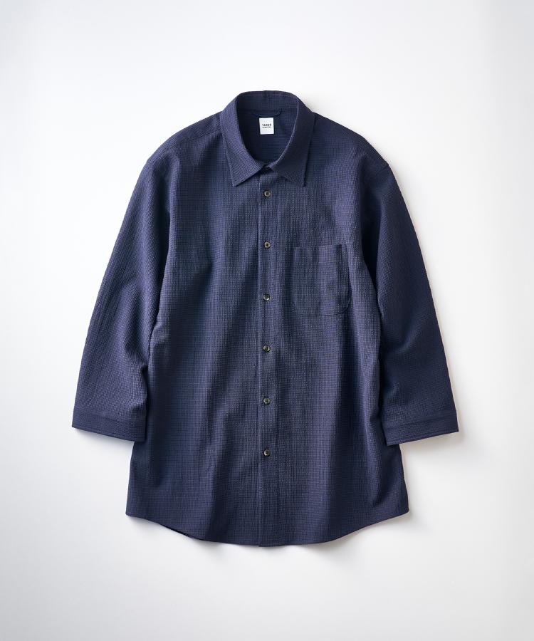 タケオキクチ TAKEO KIKUCHI 【通気性】トリコットサッカー 7分袖シャツ （ミントグリーン(021)） ミントグリーン(021)