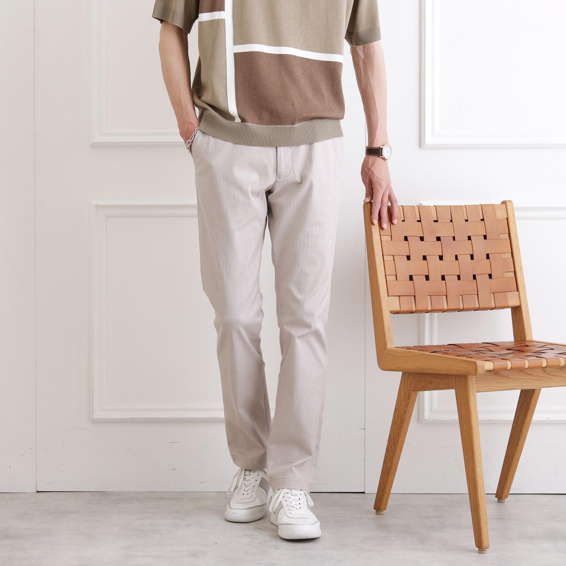 タケオキクチ TAKEO KIKUCHI 【全7サイズ×6色展開！】トップマルチヘリンボン パンツ (ネイビー) ネイビー(093)