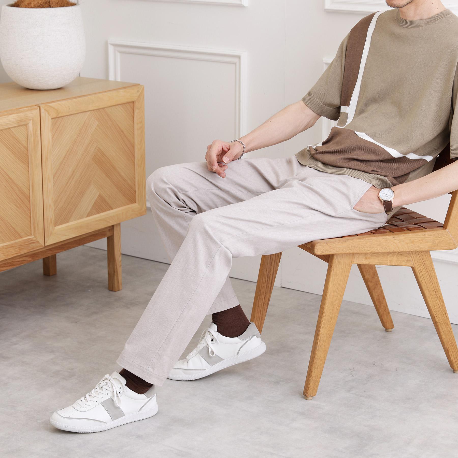 タケオキクチ TAKEO KIKUCHI 【全7サイズ×6色展開！】トップマルチヘリンボン パンツ (ネイビー) ネイビー(093)