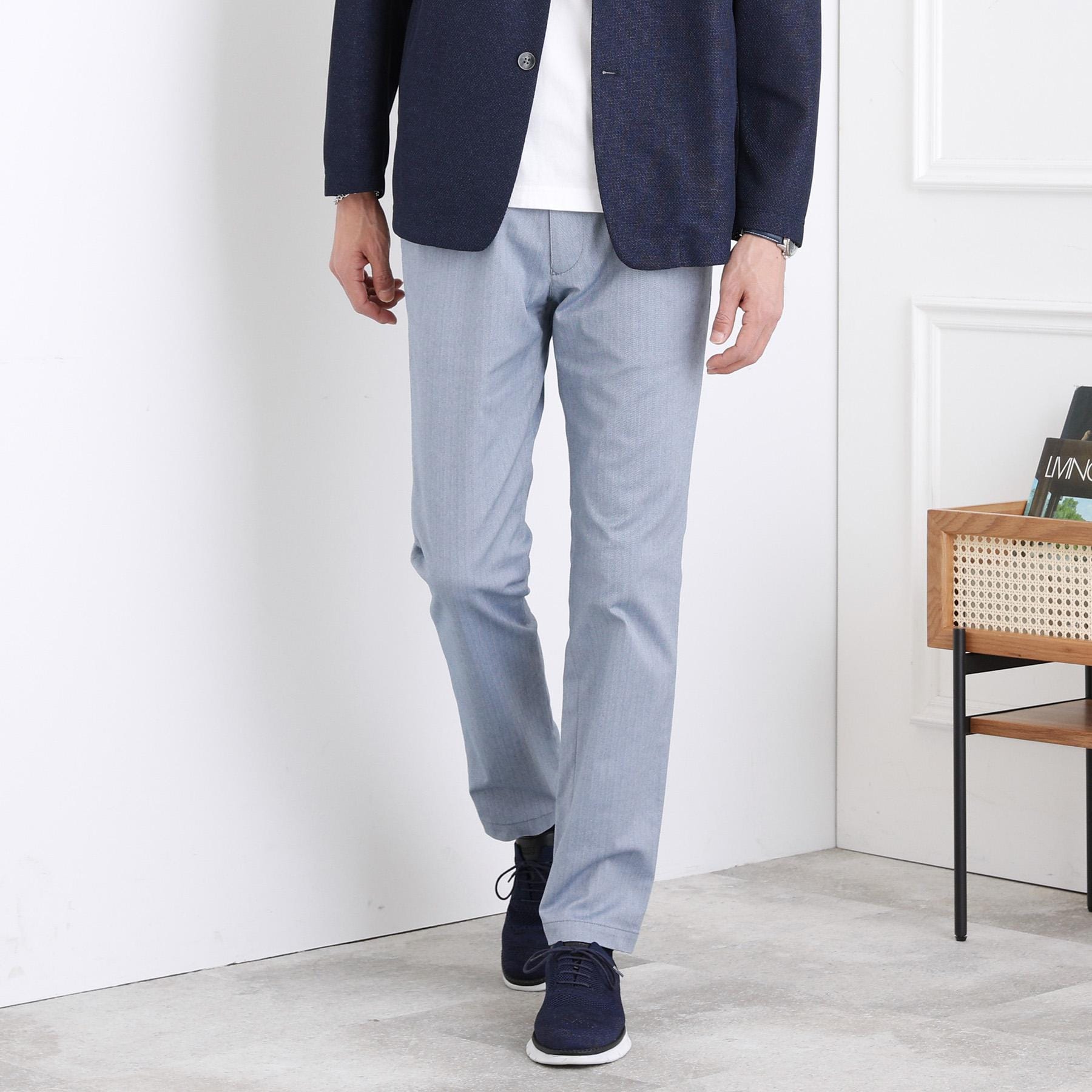 タケオキクチ TAKEO KIKUCHI 【全7サイズ×6色展開！】トップマルチヘリンボン パンツ (ネイビー) ネイビー(093)