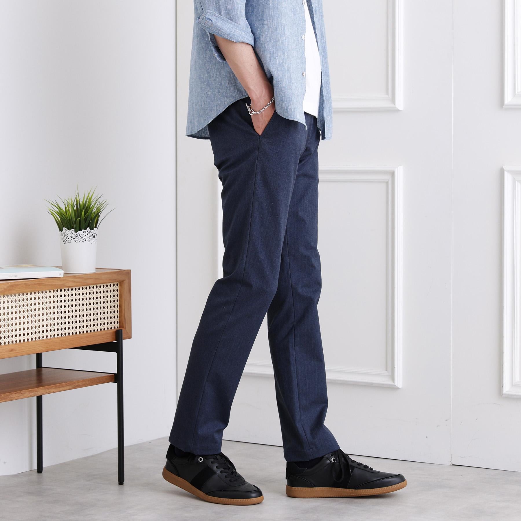 タケオキクチ TAKEO KIKUCHI 【全7サイズ×6色展開！】トップマルチヘリンボン パンツ (ネイビー) ネイビー(093)