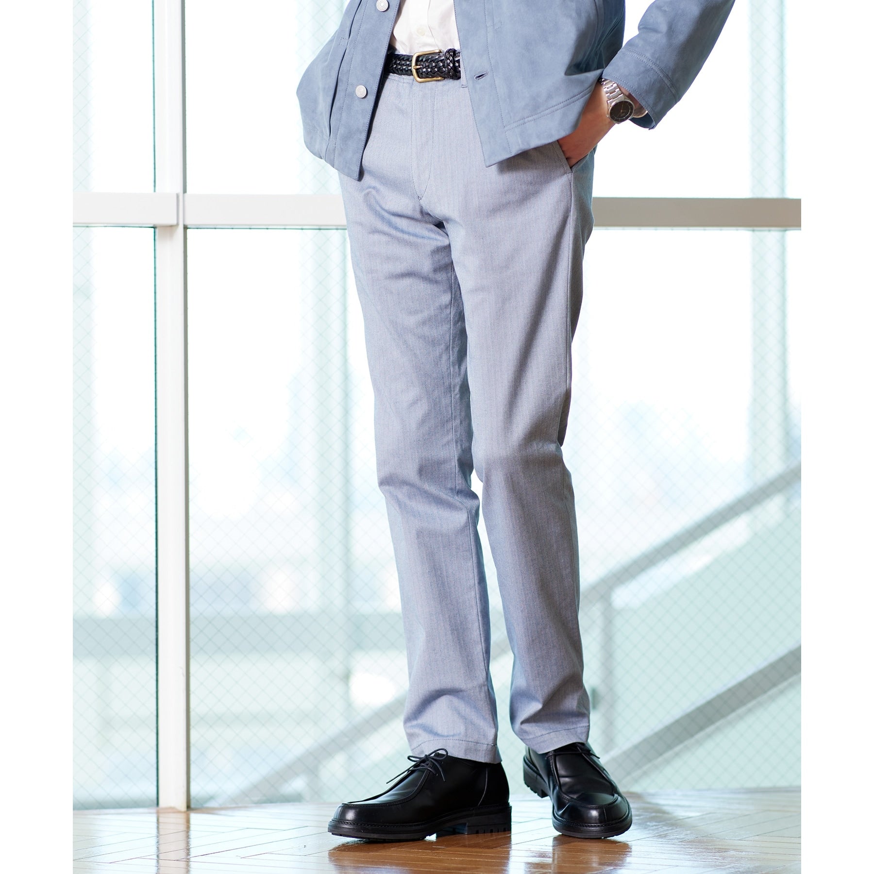 タケオキクチ TAKEO KIKUCHI 【全7サイズ×6色展開！】トップマルチヘリンボン パンツ (ネイビー) ネイビー(093)