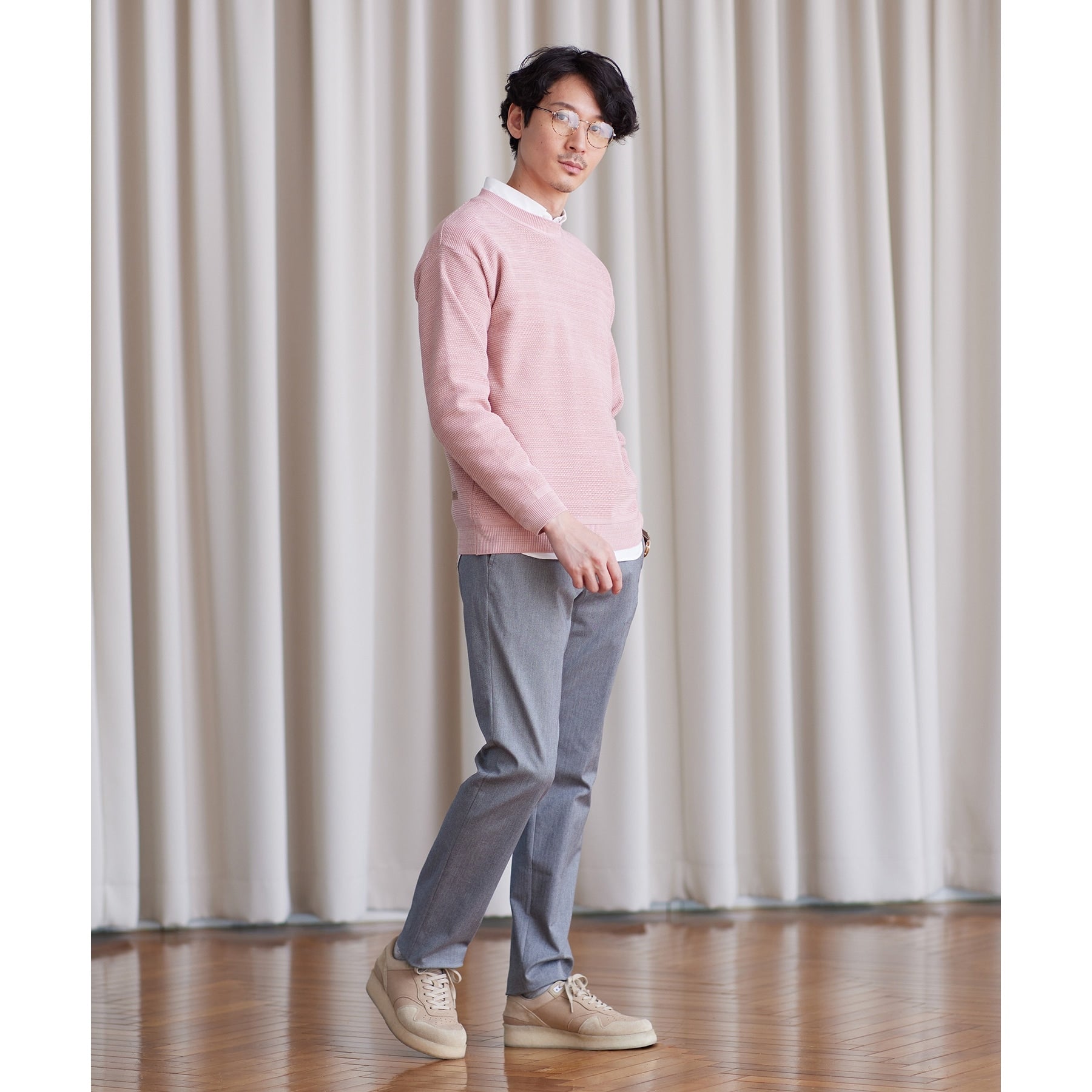 タケオキクチ TAKEO KIKUCHI 【全7サイズ×6色展開！】トップマルチヘリンボン パンツ (ネイビー) ネイビー(093)