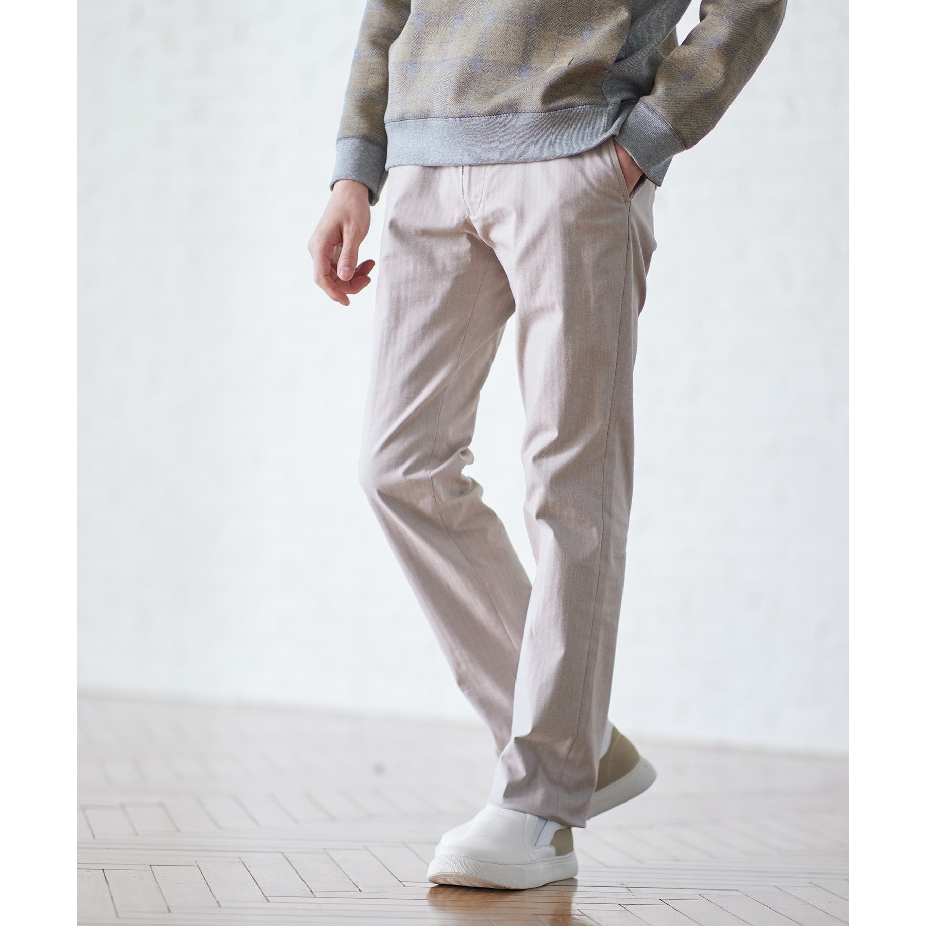 タケオキクチ TAKEO KIKUCHI 【全7サイズ×6色展開！】トップマルチヘリンボン パンツ (ネイビー) ネイビー(093)