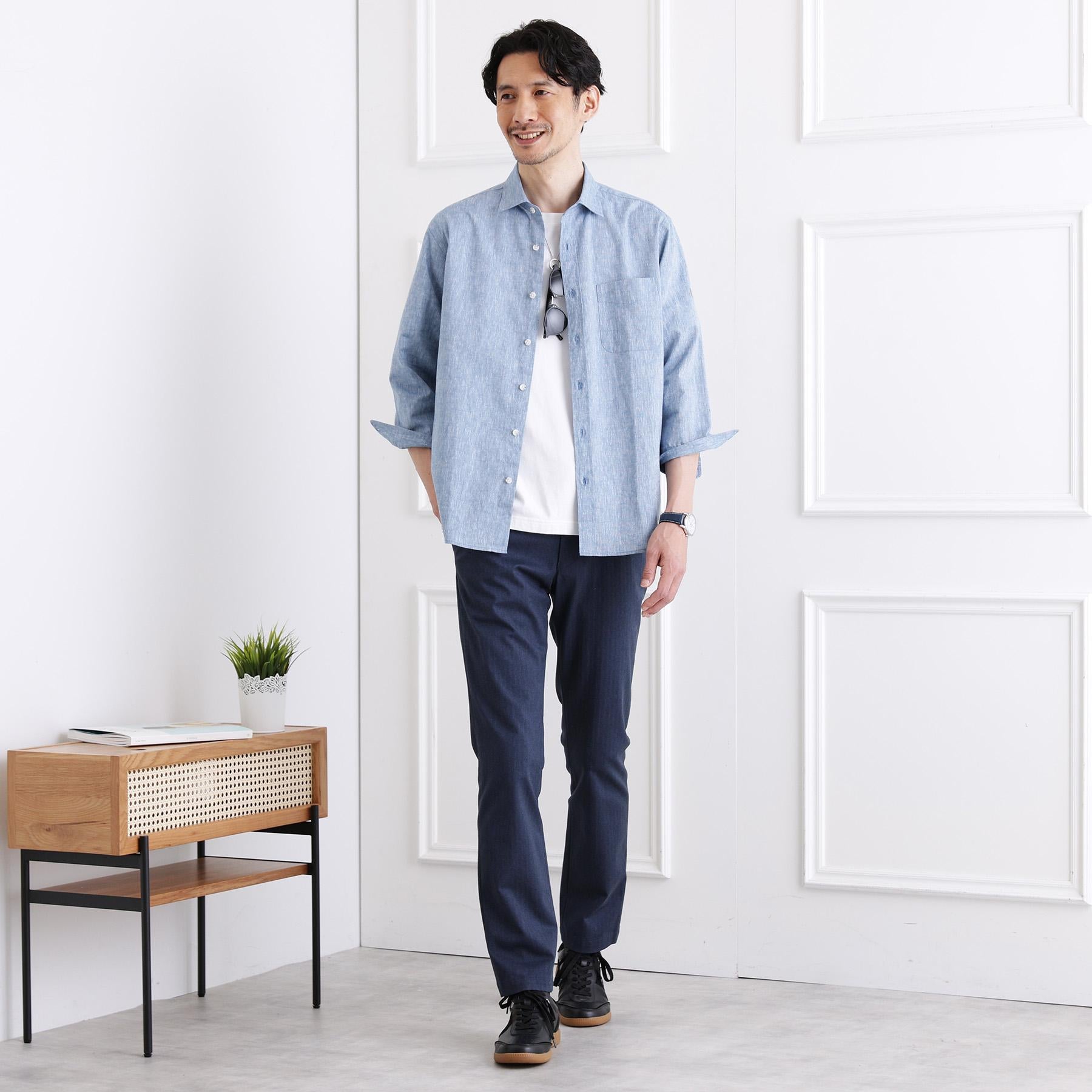 タケオキクチ TAKEO KIKUCHI 【全7サイズ×6色展開！】トップマルチヘリンボン パンツ (ネイビー) ネイビー(093)