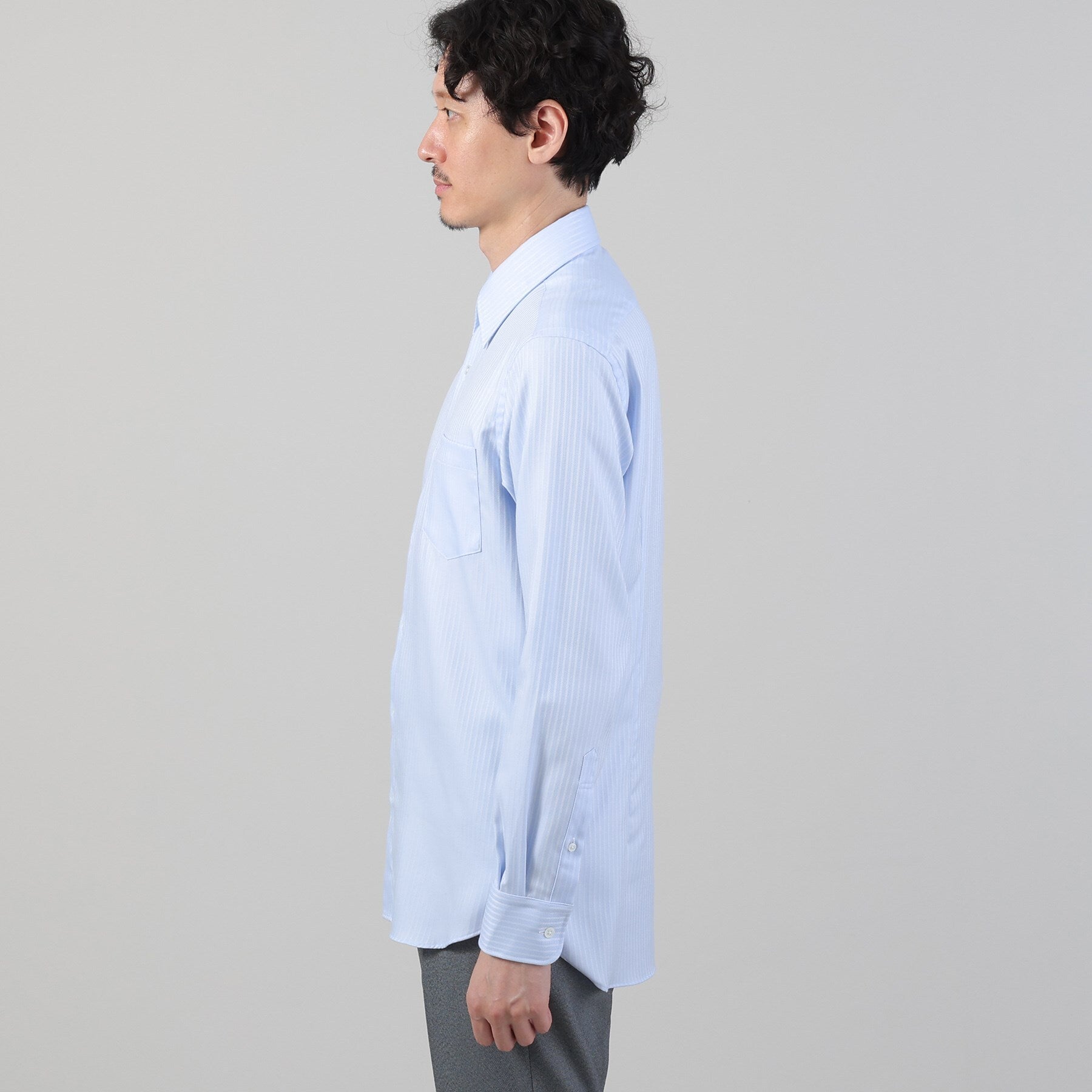 TAKEO KIKUCHI Dobby Stripe Business Shirt