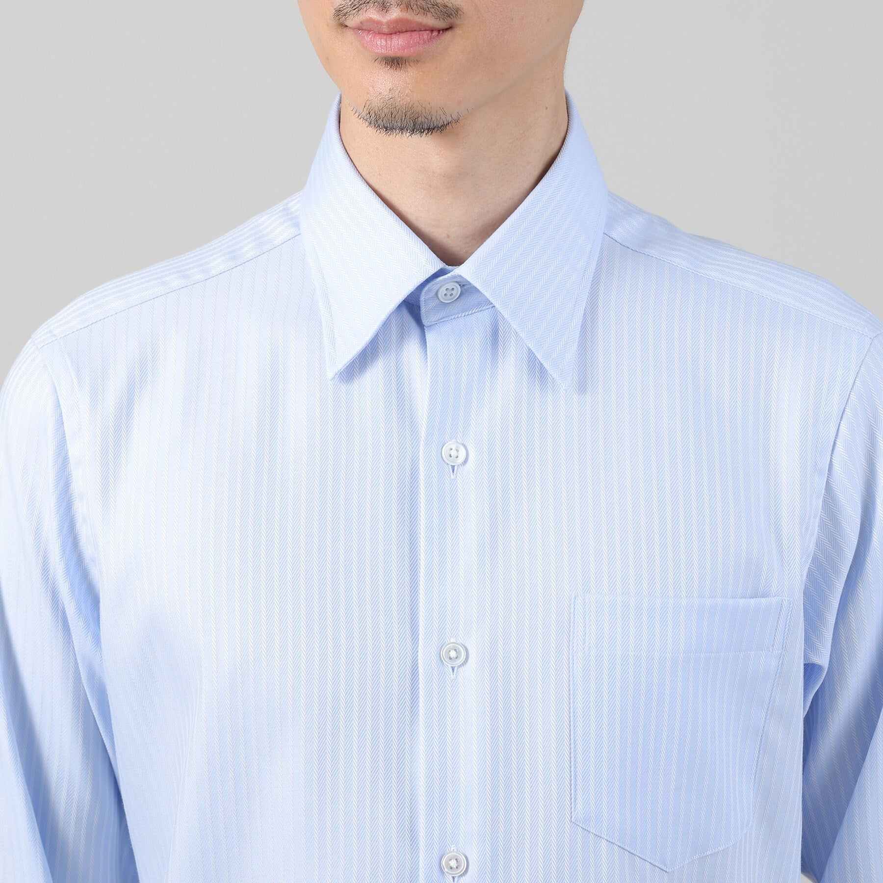 TAKEO KIKUCHI Dobby Stripe Business Shirt