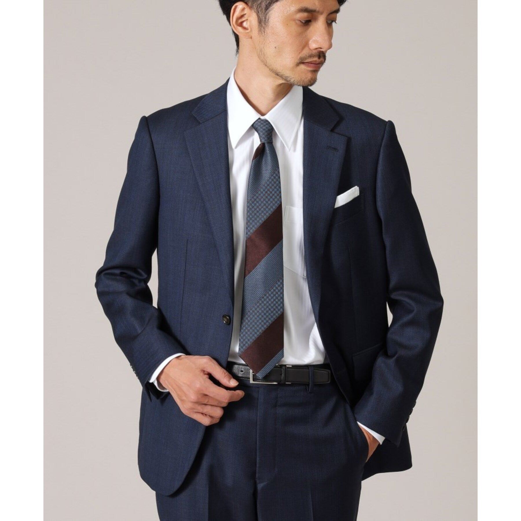 TAKEO KIKUCHI Dobby Stripe Business Shirt