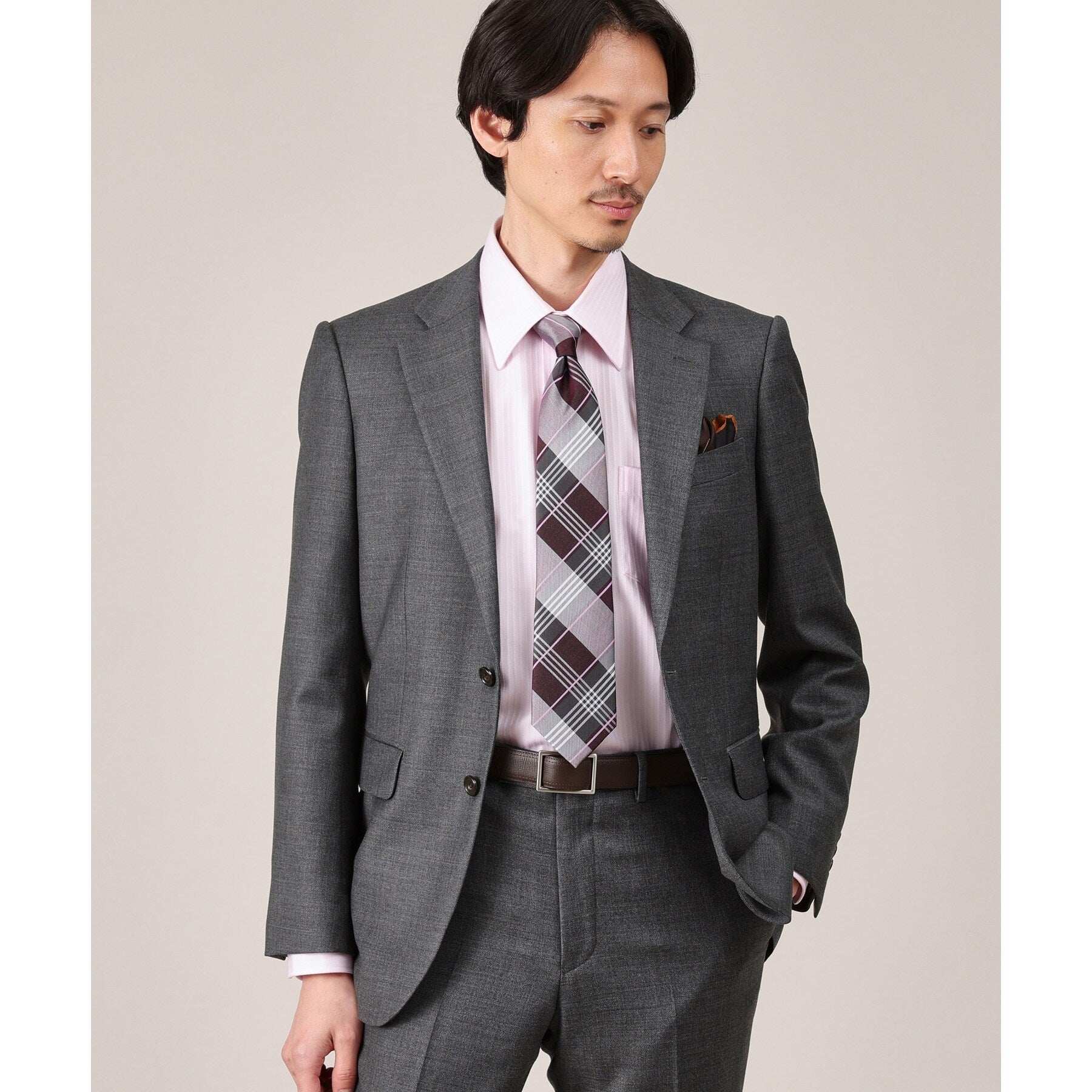 TAKEO KIKUCHI Dobby Stripe Business Shirt