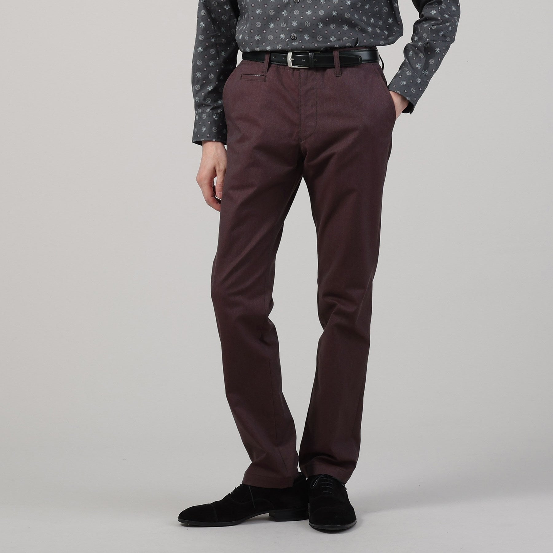 タケオキクチ TAKEO KIKUCHI 【全7サイズ×8色展開！】トップマルチヘリンボン パンツ （ボルドー(064)） ボルドー(064)