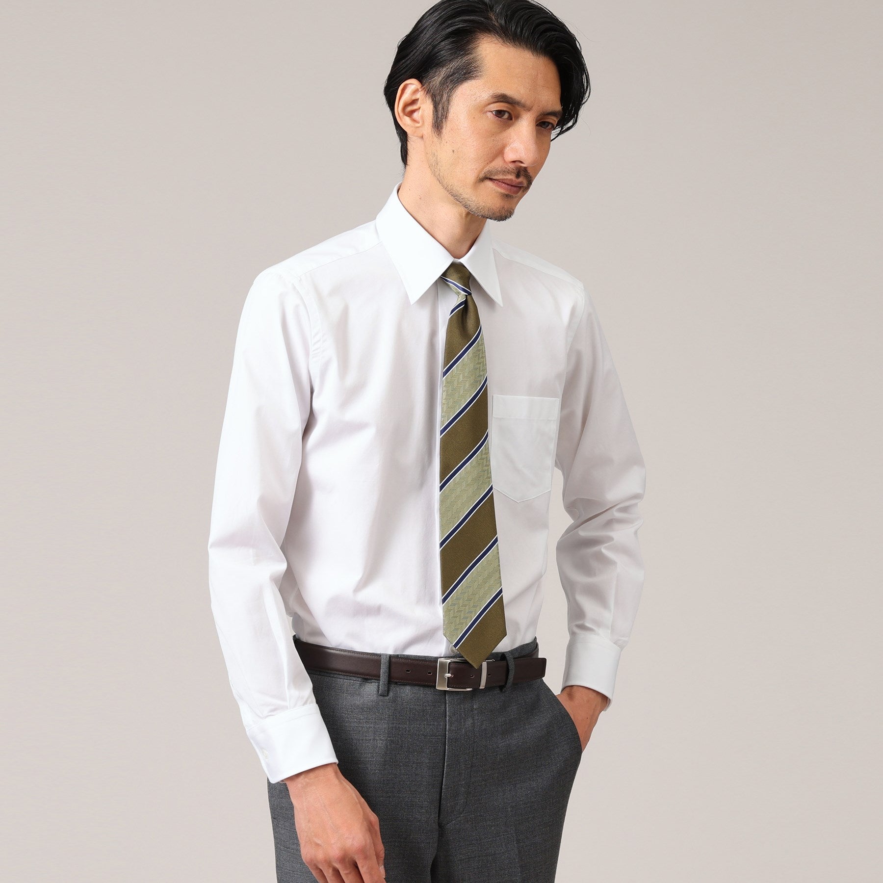 タケオキクチ TAKEO KIKUCHI 【Sサイズ～】100双 ブロード レギュラーカラー シャツ （ネイビー(093)） ネイビー(093)