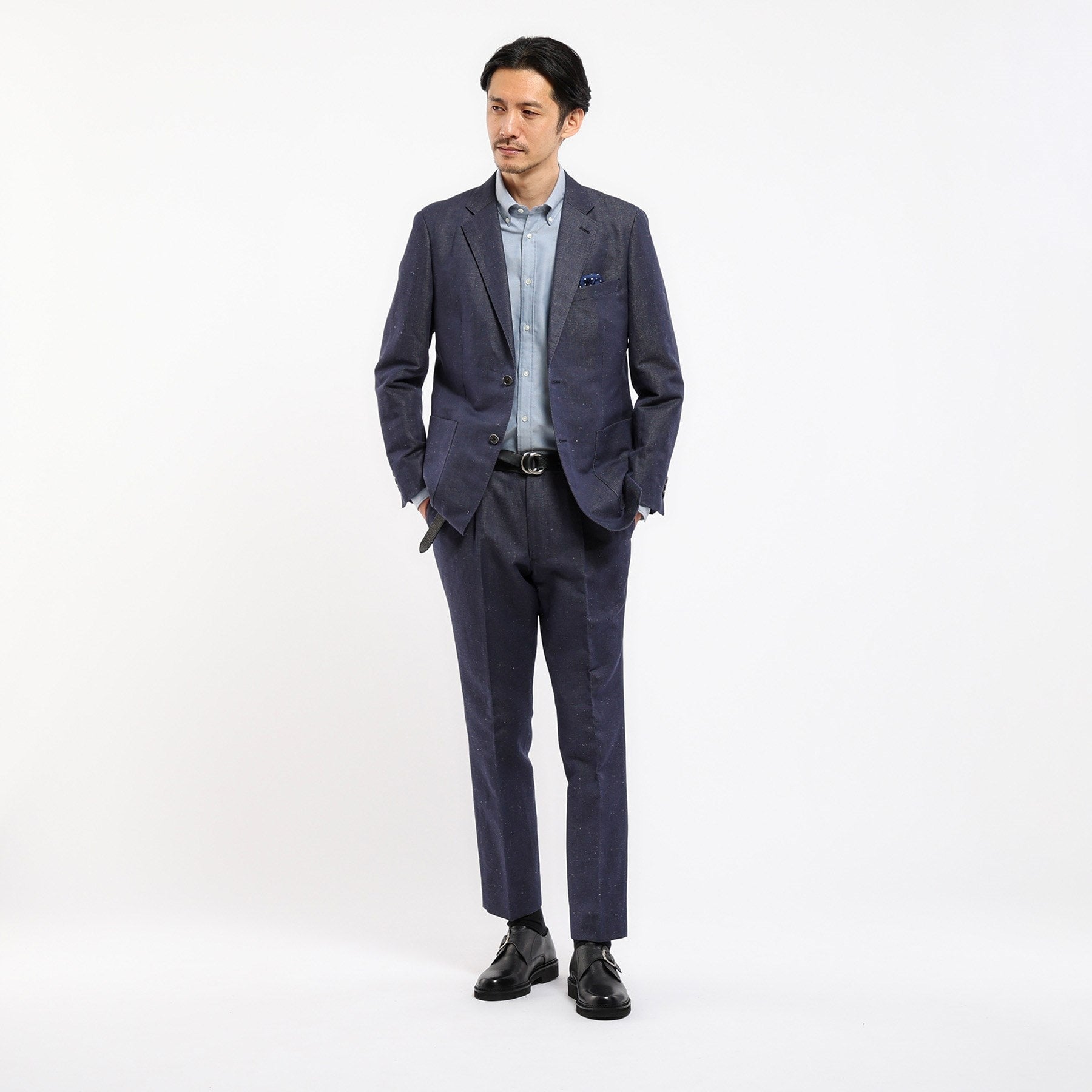 TAKEO KIKUCHI [THE FLAGSHIP] Cotton denim one-tuck pants