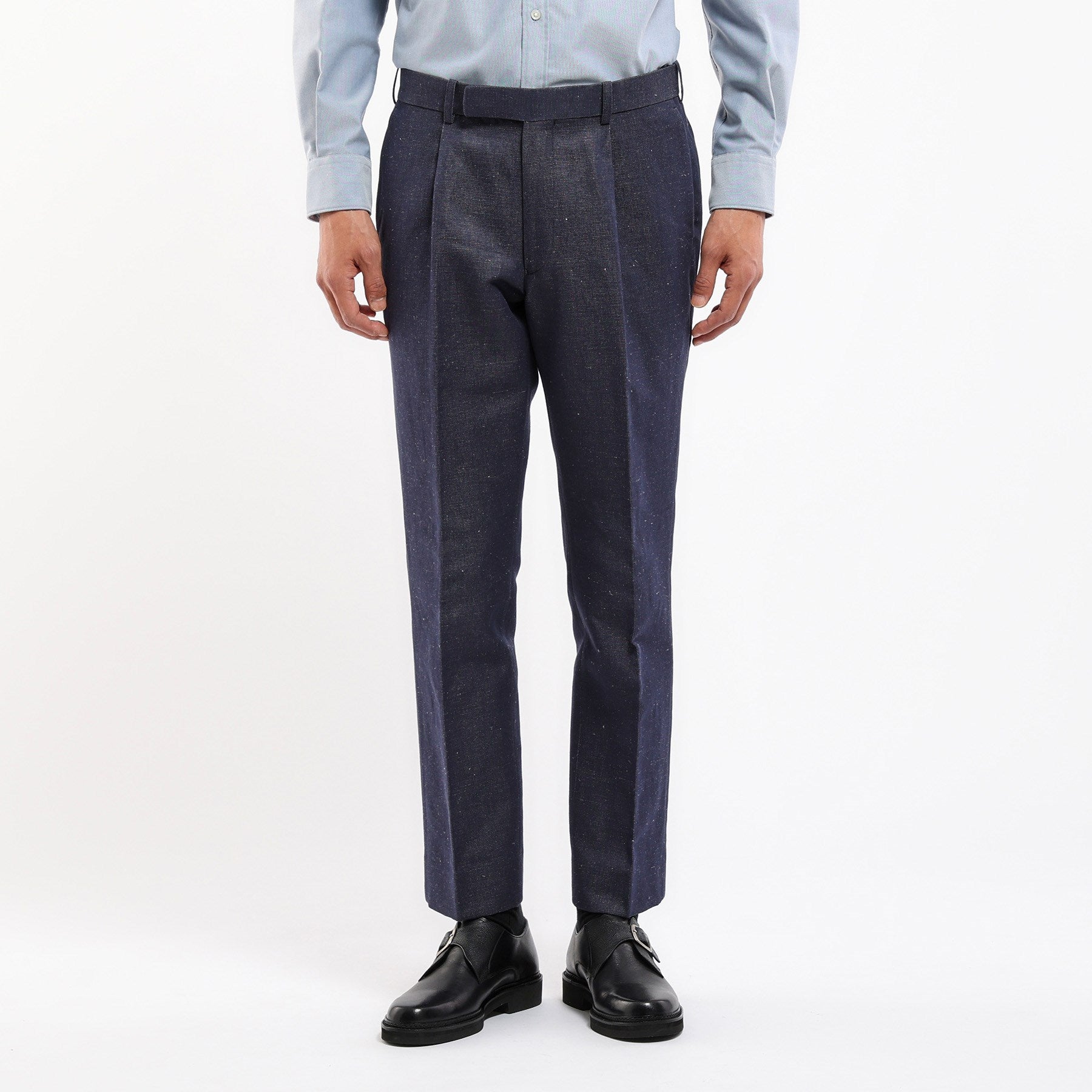 TAKEO KIKUCHI [THE FLAGSHIP] Cotton denim one-tuck pants