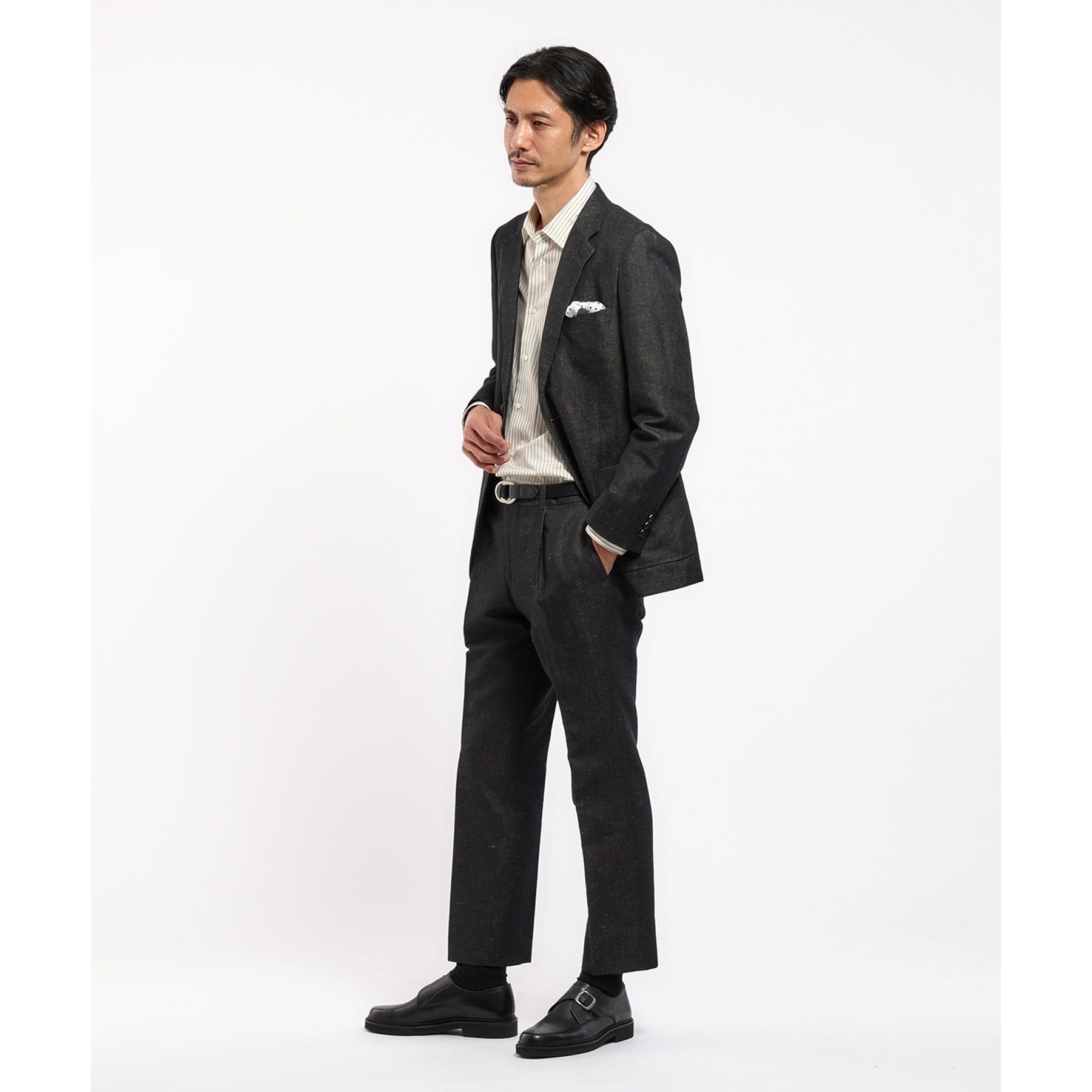 TAKEO KIKUCHI [THE FLAGSHIP] Cotton denim one-tuck pants