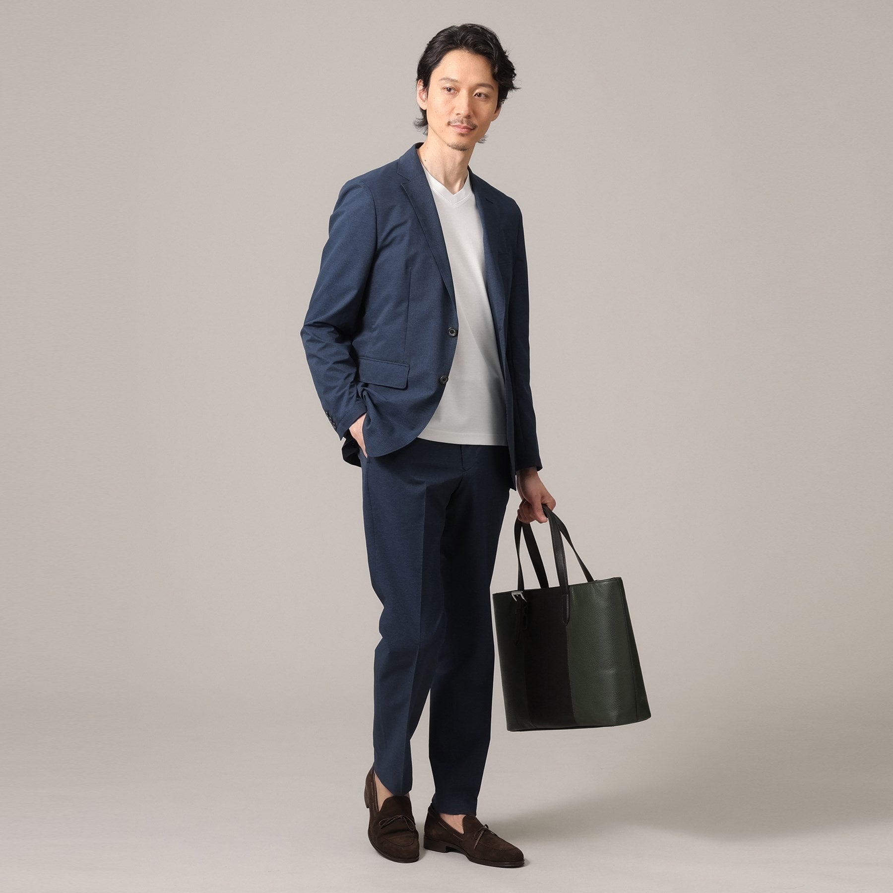 TAKEO KIKUCHI [Antibacterial and deodorant] [S size and up] Jacket inner short sleeve V cut and sew