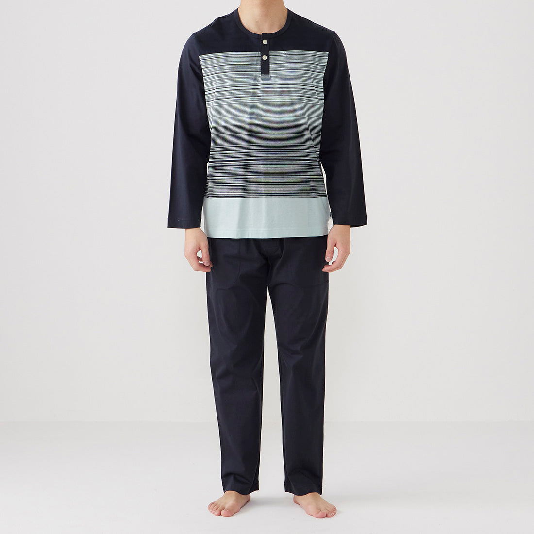 タケオキクチ TAKEO KIKUCHI 長袖ヘンリーネックパジャマ （コン） コン