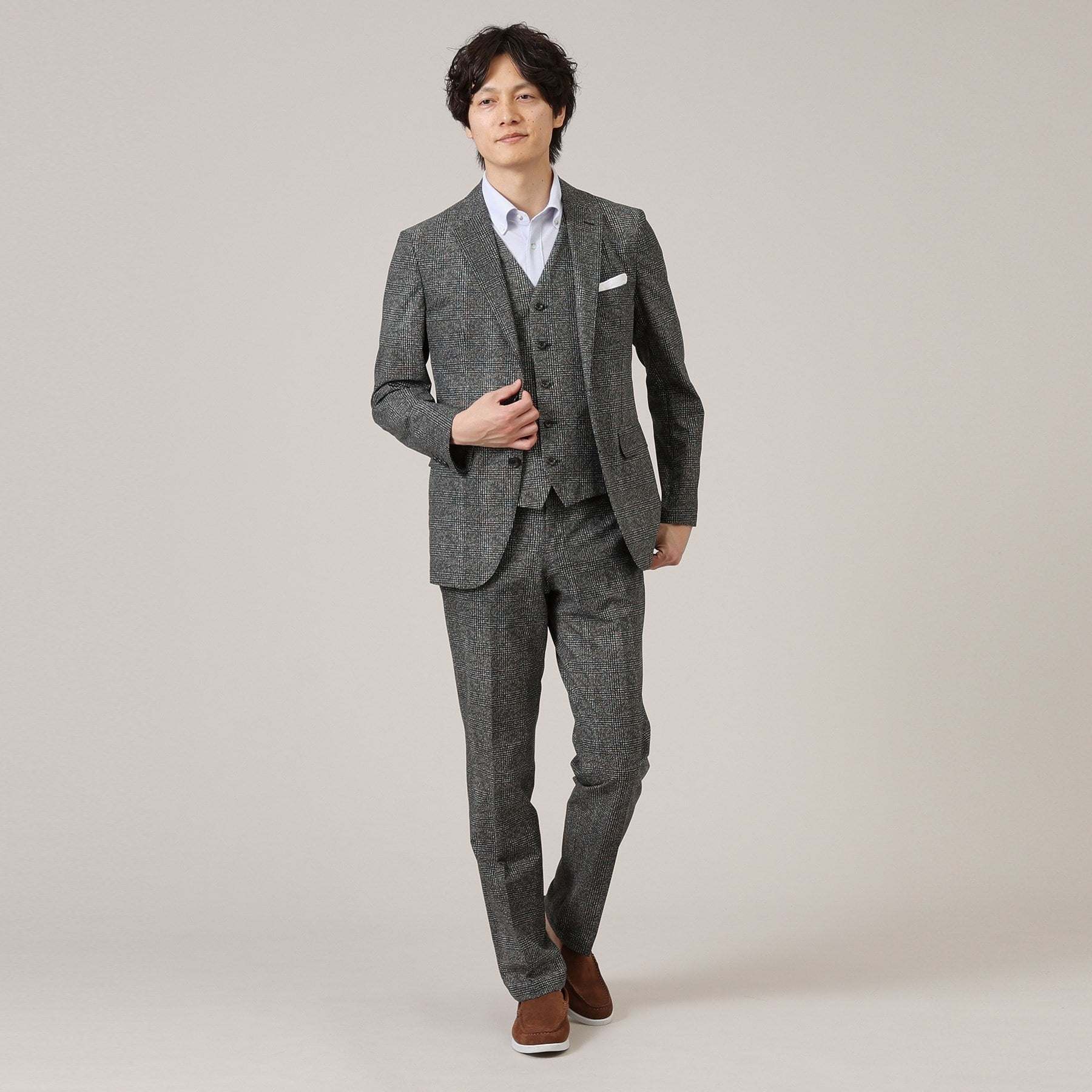タケオキクチ TAKEO KIKUCHI 【抗菌防臭】 COOL DOTS グレンチェック パンツ