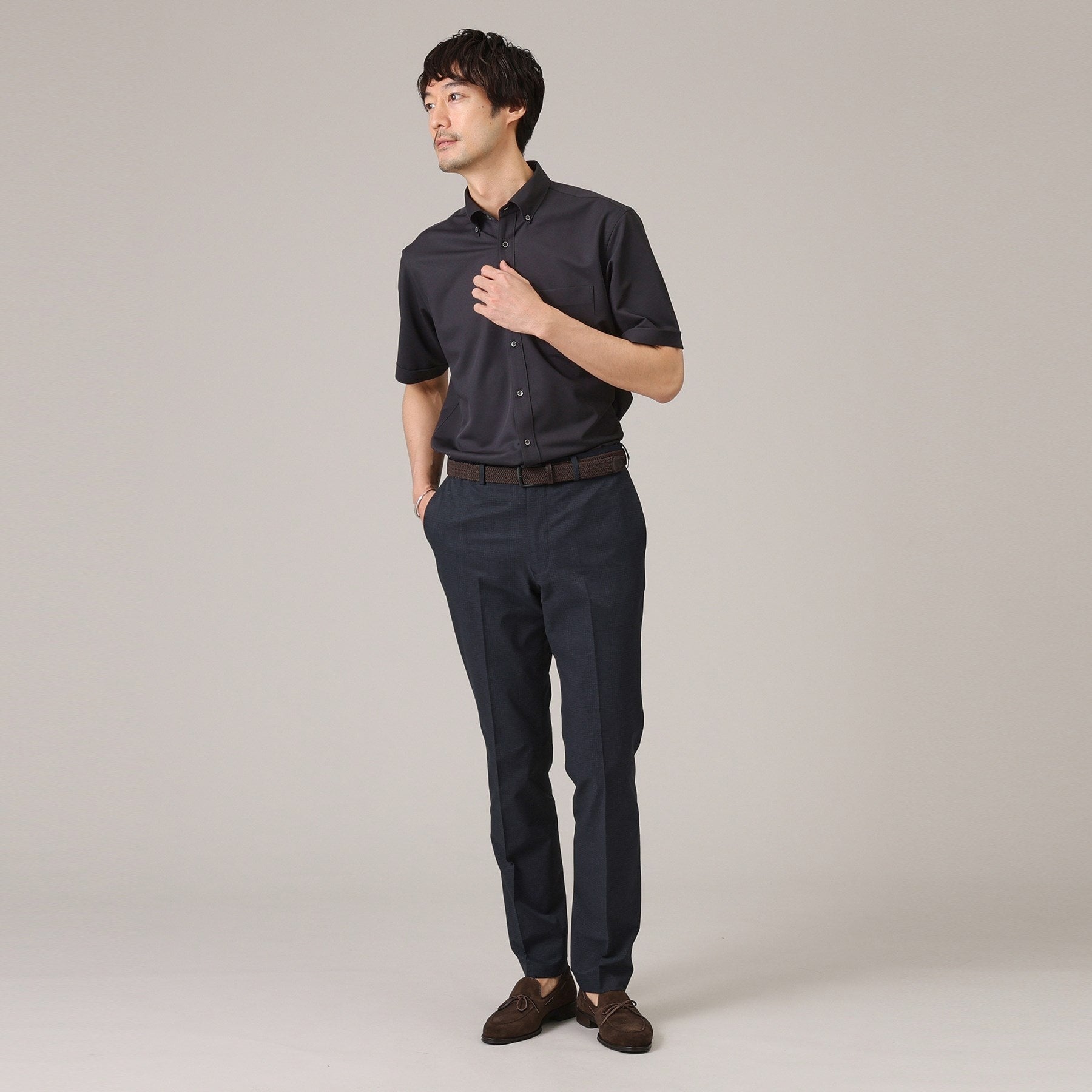 タケオキクチ TAKEO KIKUCHI 【抗菌防臭】 COOL DOTS グレンチェック パンツ