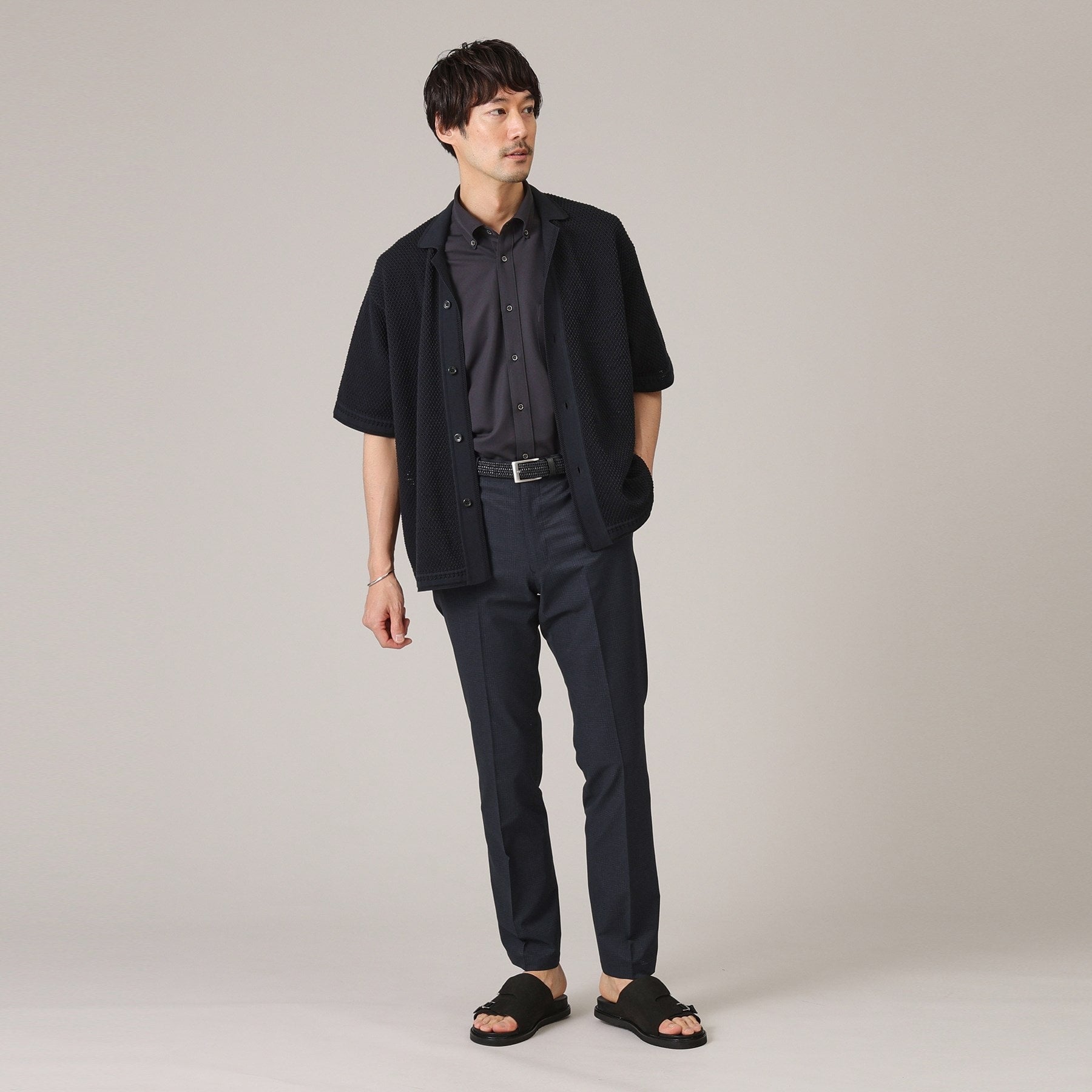 タケオキクチ TAKEO KIKUCHI 【抗菌防臭】 COOL DOTS グレンチェック パンツ