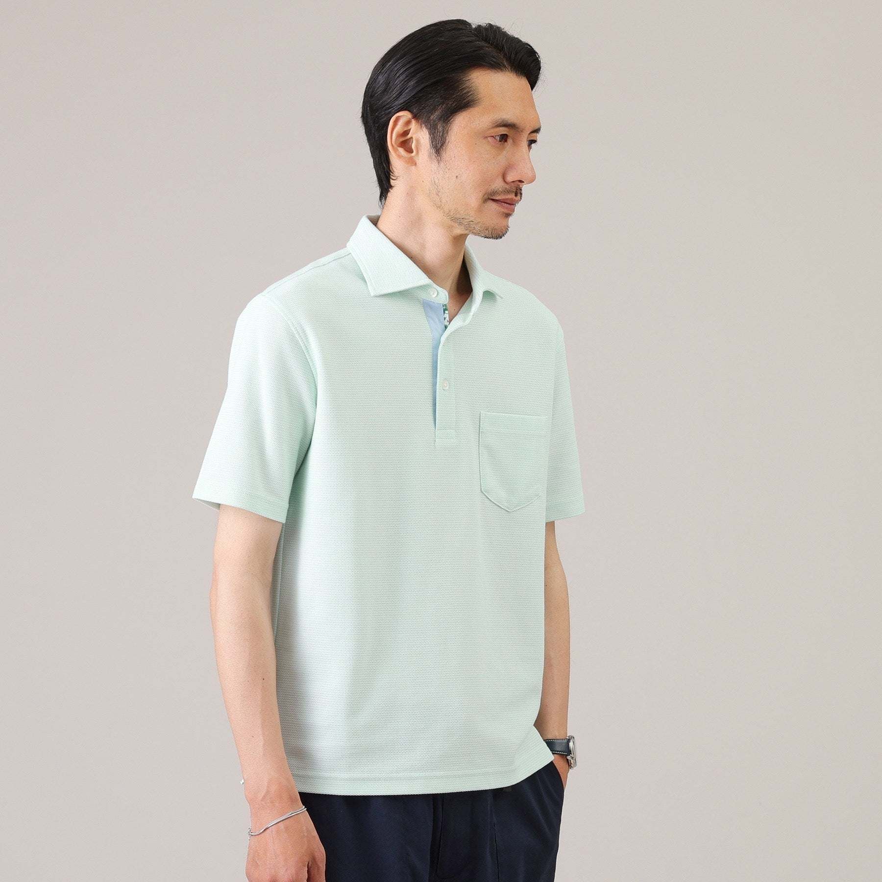 タケオキクチ TAKEO KIKUCHI 【抗菌防臭／Sサイズ～】ハニカムメランジ ポロシャツ （ブルー(091)） ブルー(091)