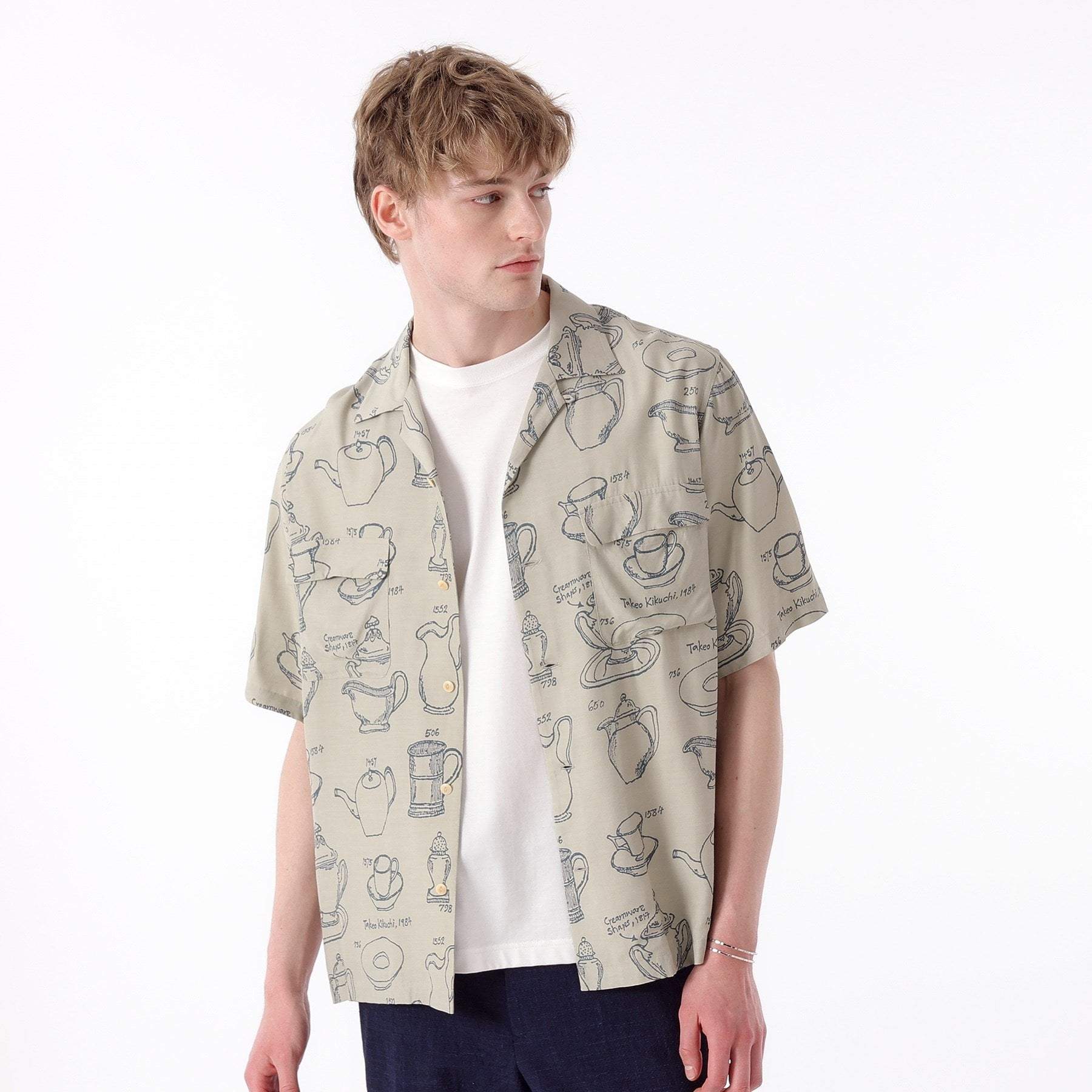 トップス take TAKEO KIKUCHI 【THE FLAGSHIP】 Pottery Print Open Collar Shirt
