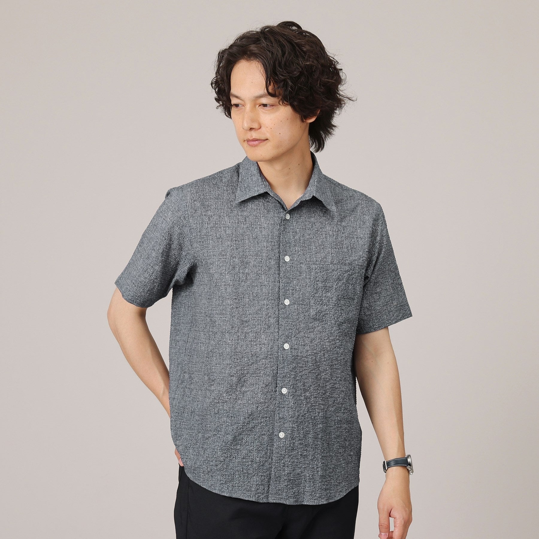 タケオキクチ TAKEO KIKUCHI 【Sサイズ～】リップル小花チェック シャツ （ブルー(093)） ブルー(093)