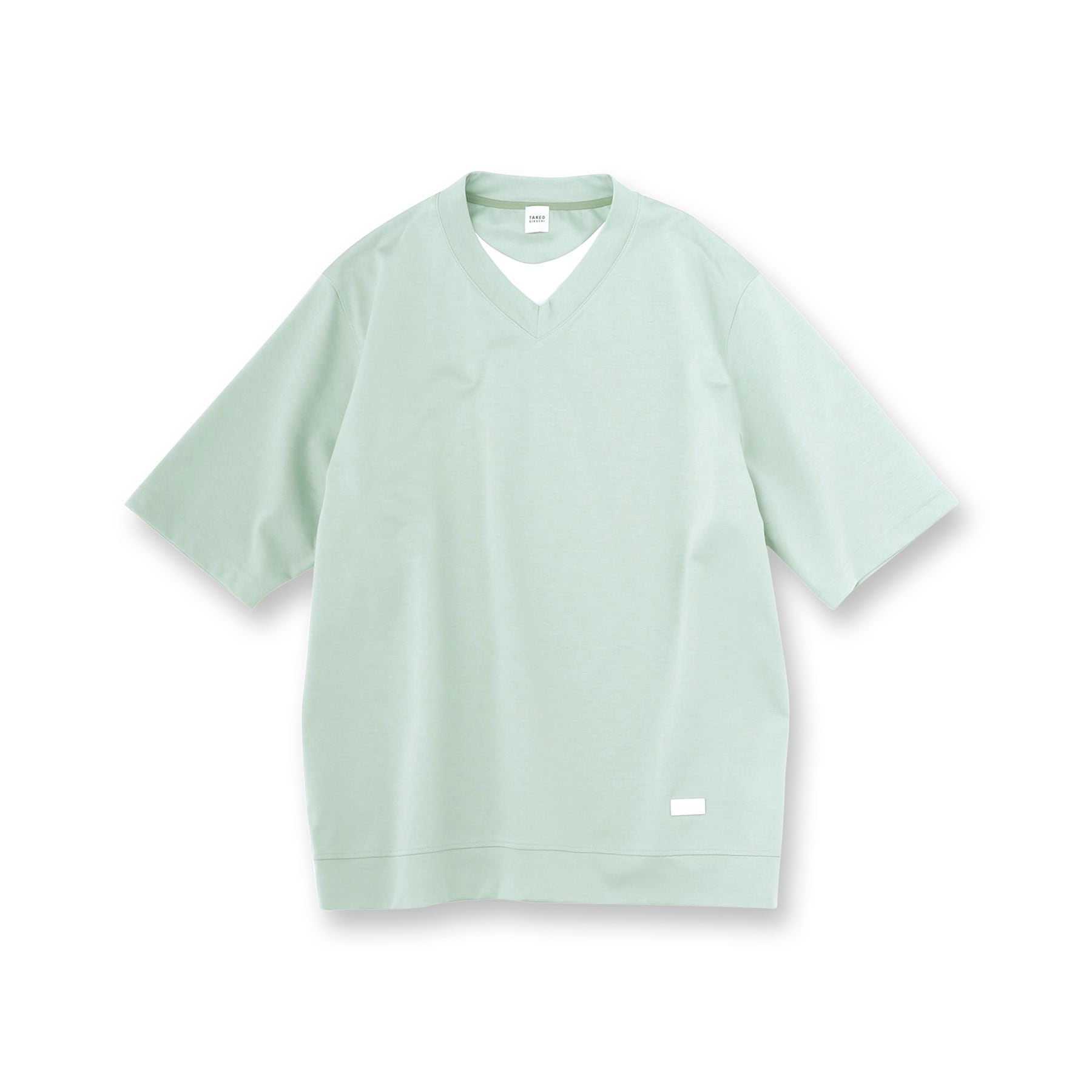 TAKEO KIKUCHI V-Neck Fake Layered T-Shirt