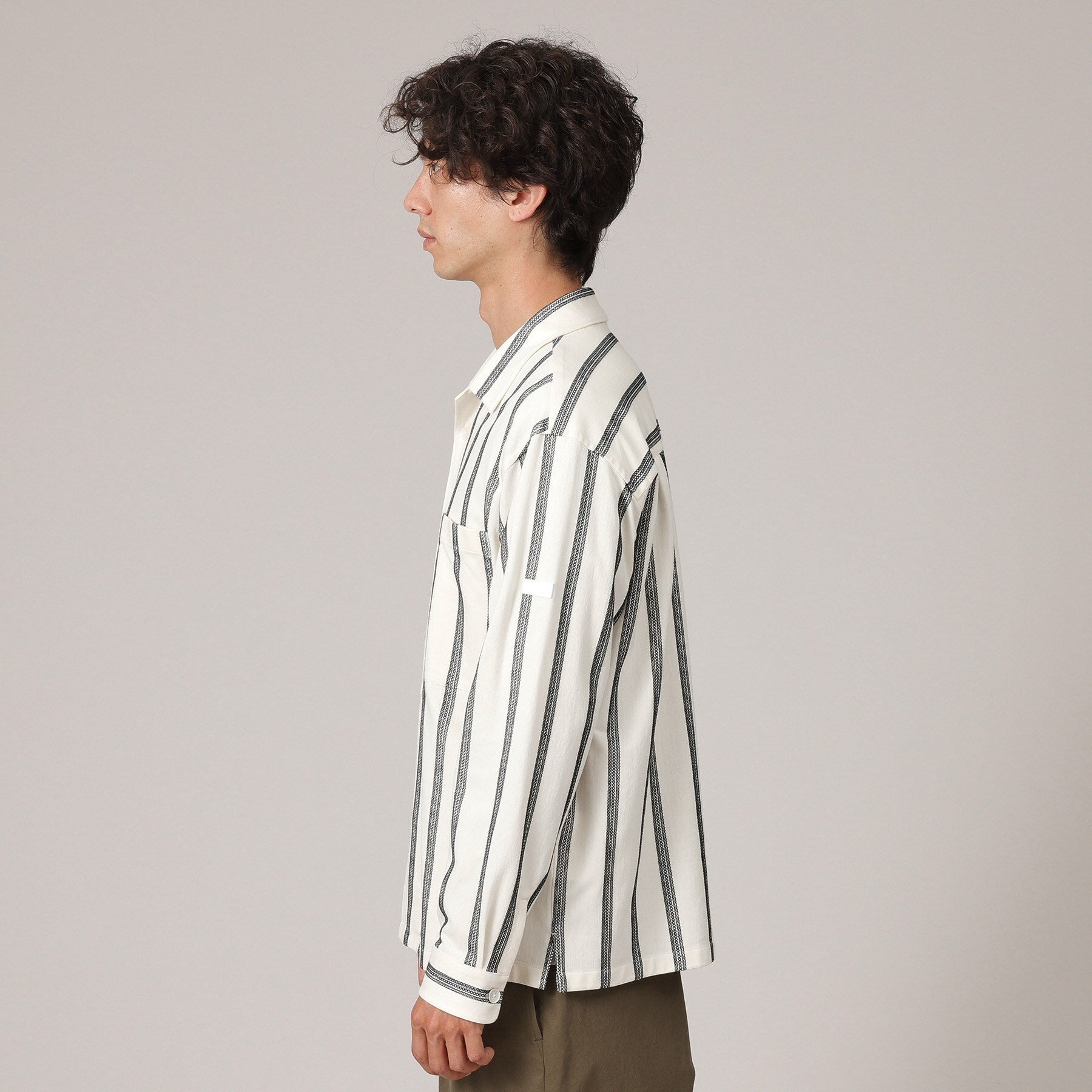 タケオキクチ TAKEO KIKUCHI カラミ ストライプ ジャージー シャツ （アイボリー(304)） アイボリー(304)