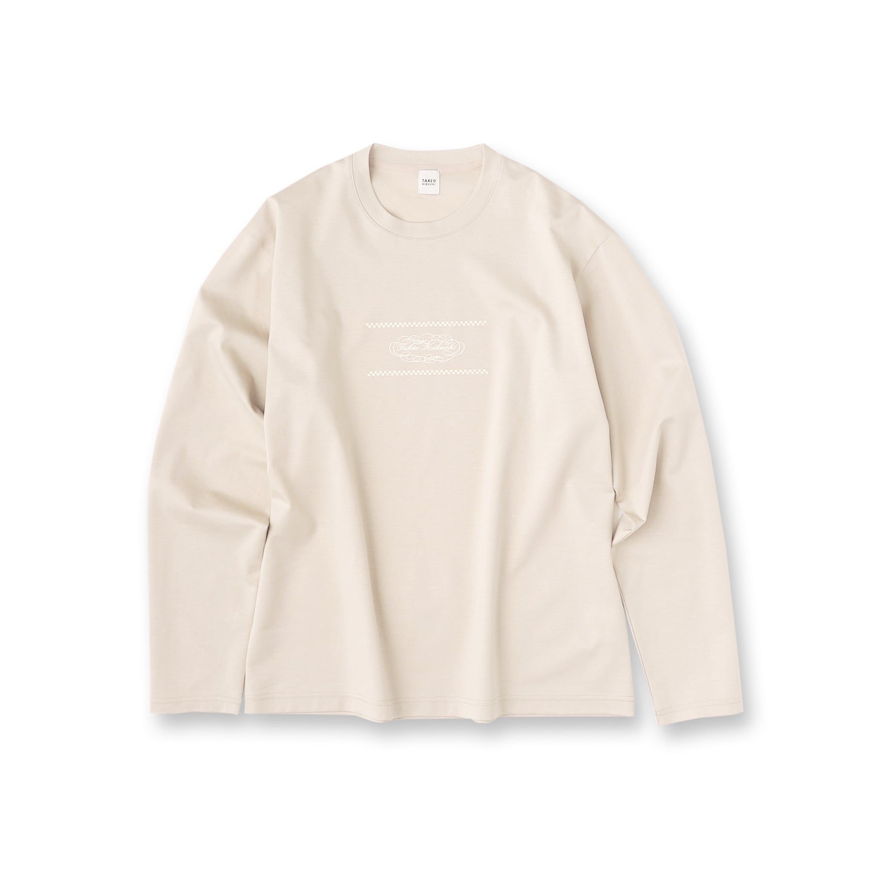 タケオキクチ TAKEO KIKUCHI カリグラフィーロゴ長袖ポンチTシャツ （グレージュ(050)） グレージュ(050)