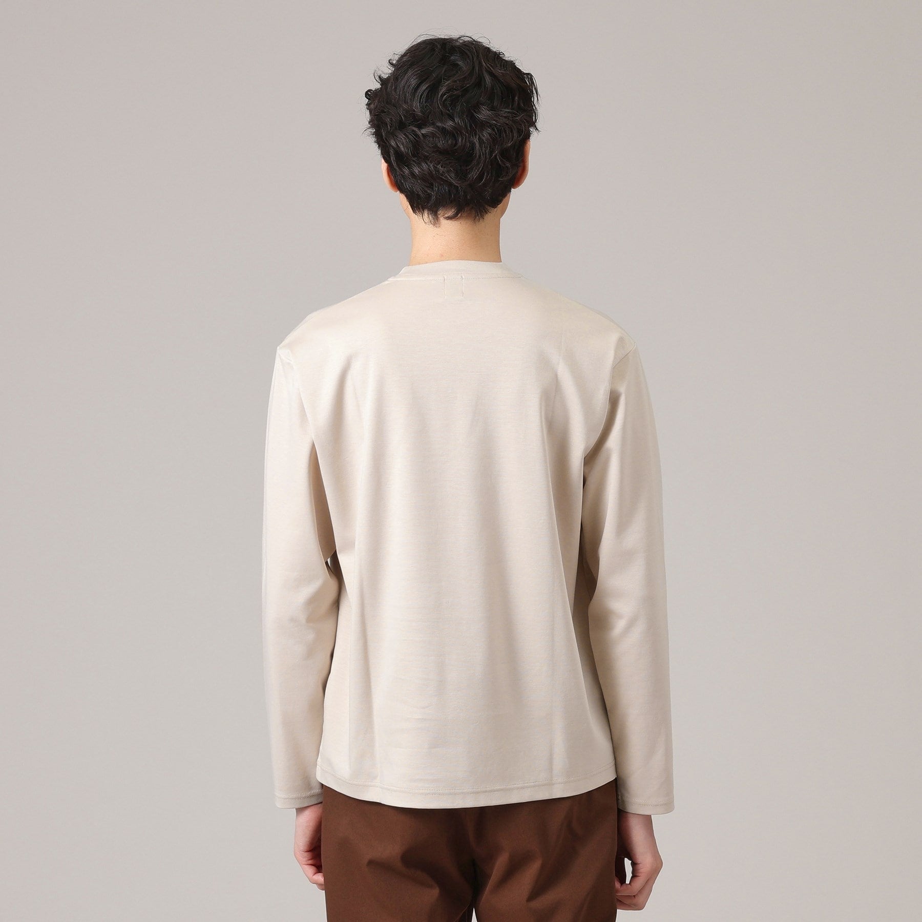 タケオキクチ TAKEO KIKUCHI カリグラフィーロゴ長袖ポンチTシャツ （グレージュ(050)） グレージュ(050)