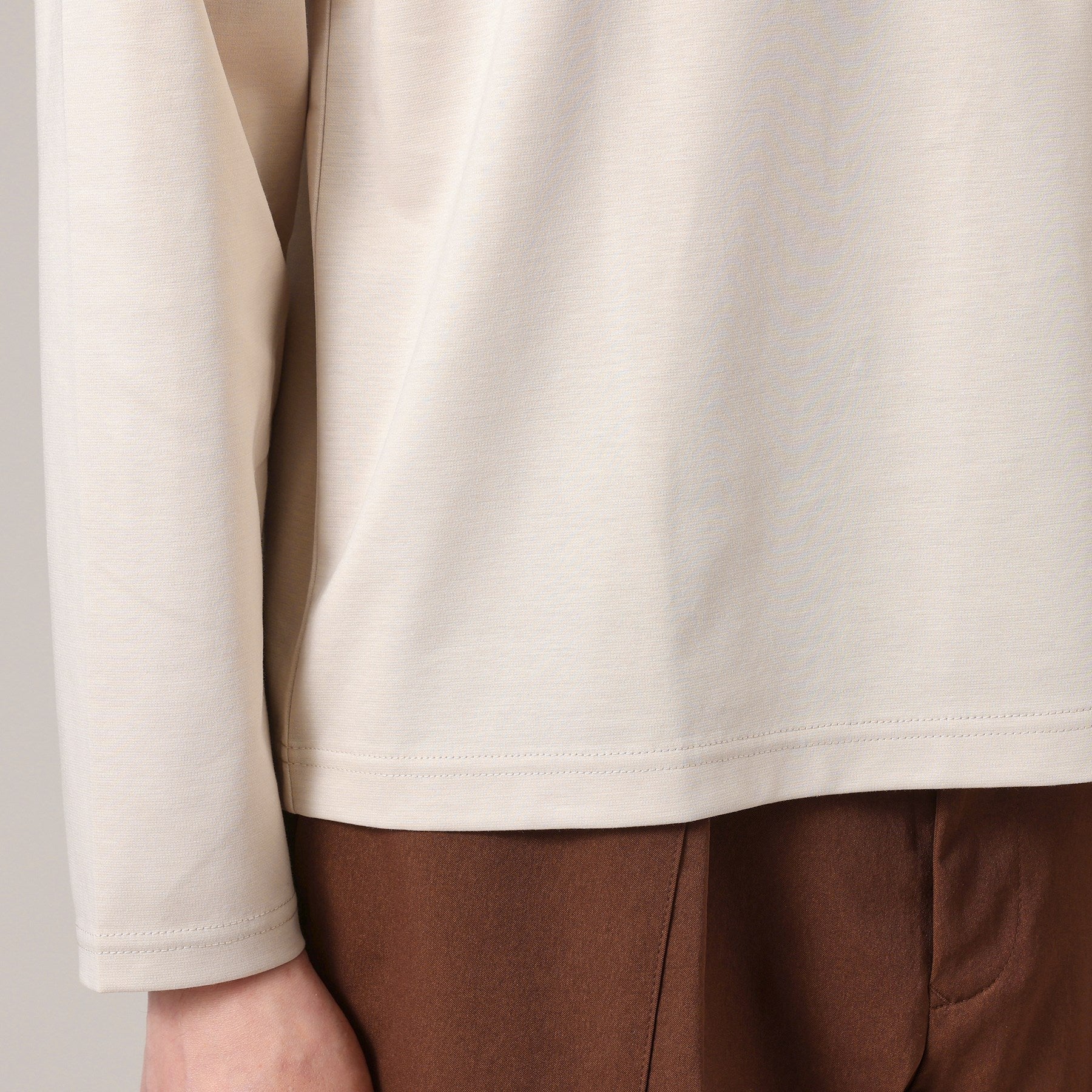 タケオキクチ TAKEO KIKUCHI カリグラフィーロゴ長袖ポンチTシャツ （グレージュ(050)） グレージュ(050)