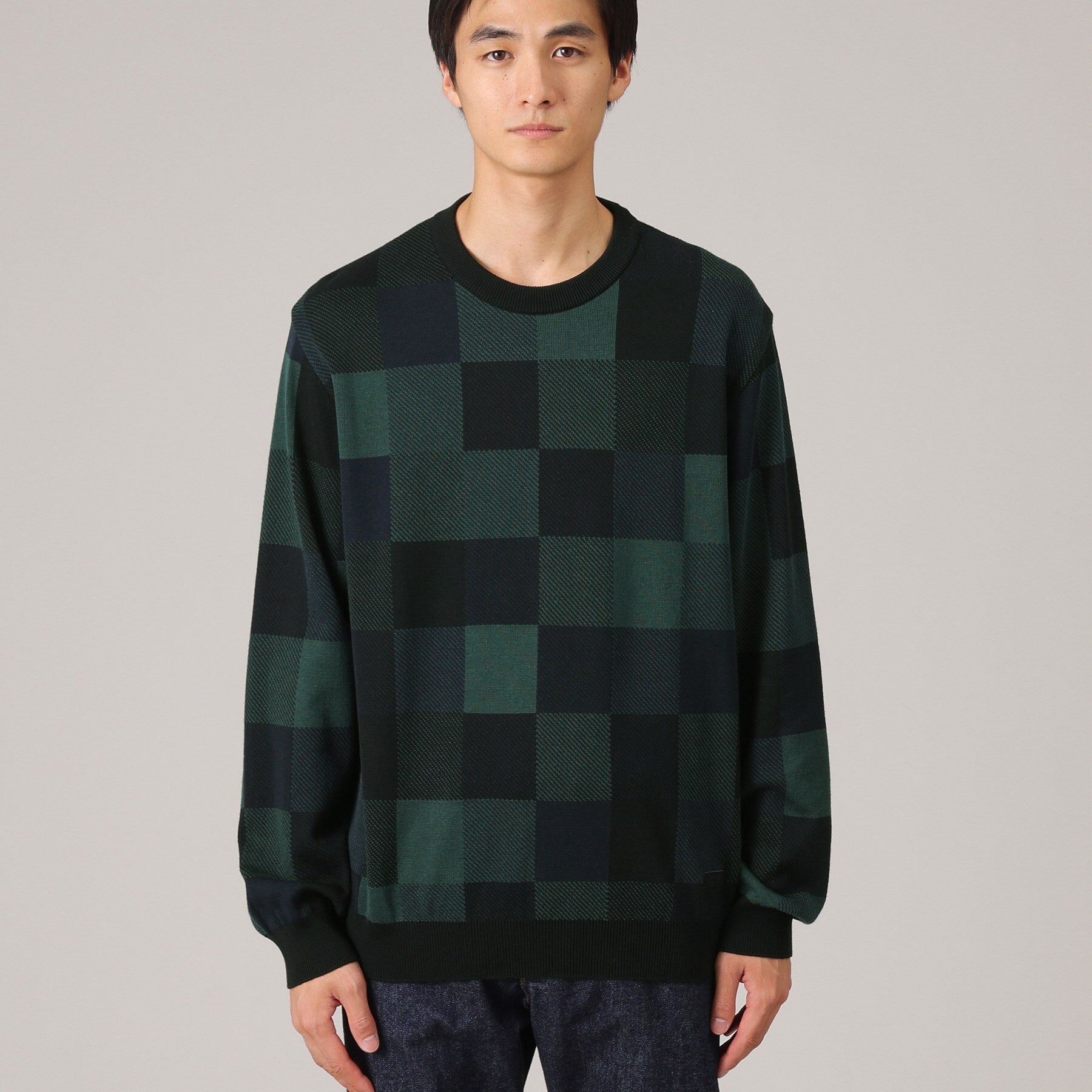 タケオキクチ TAKEO KIKUCHI チェック柄 プルオーバー ニット （ブラウン(243)） ブラウン(243)