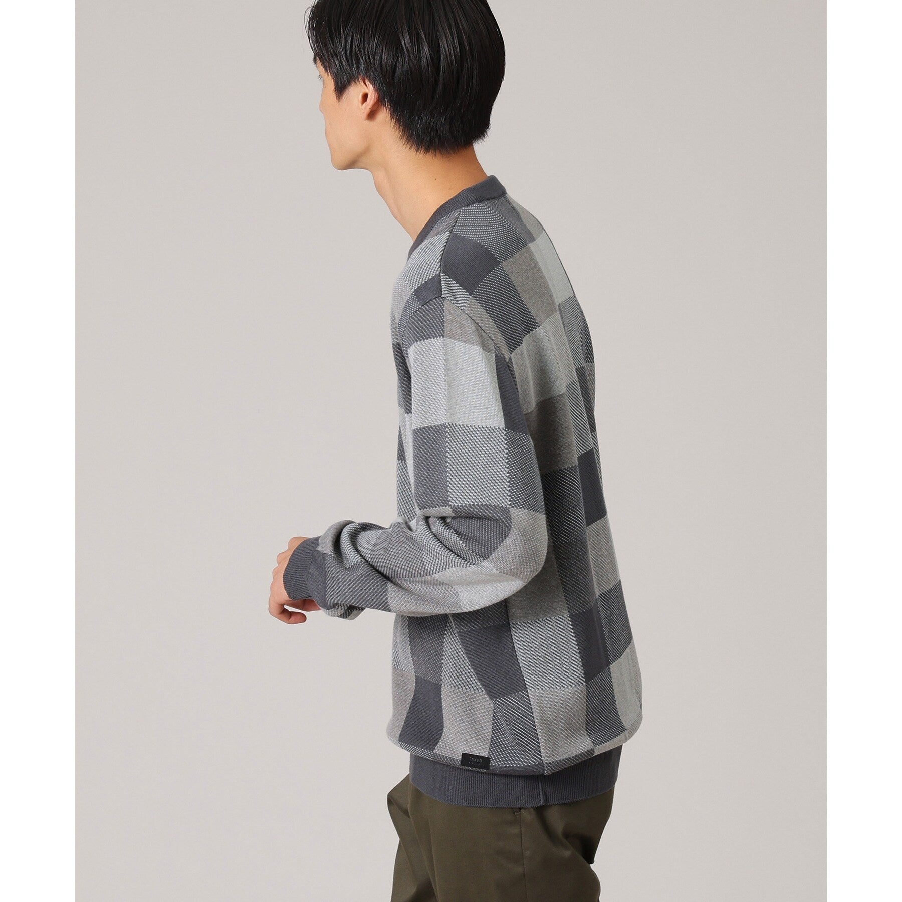 タケオキクチ TAKEO KIKUCHI チェック柄 プルオーバー ニット （ブラウン(243)） ブラウン(243)